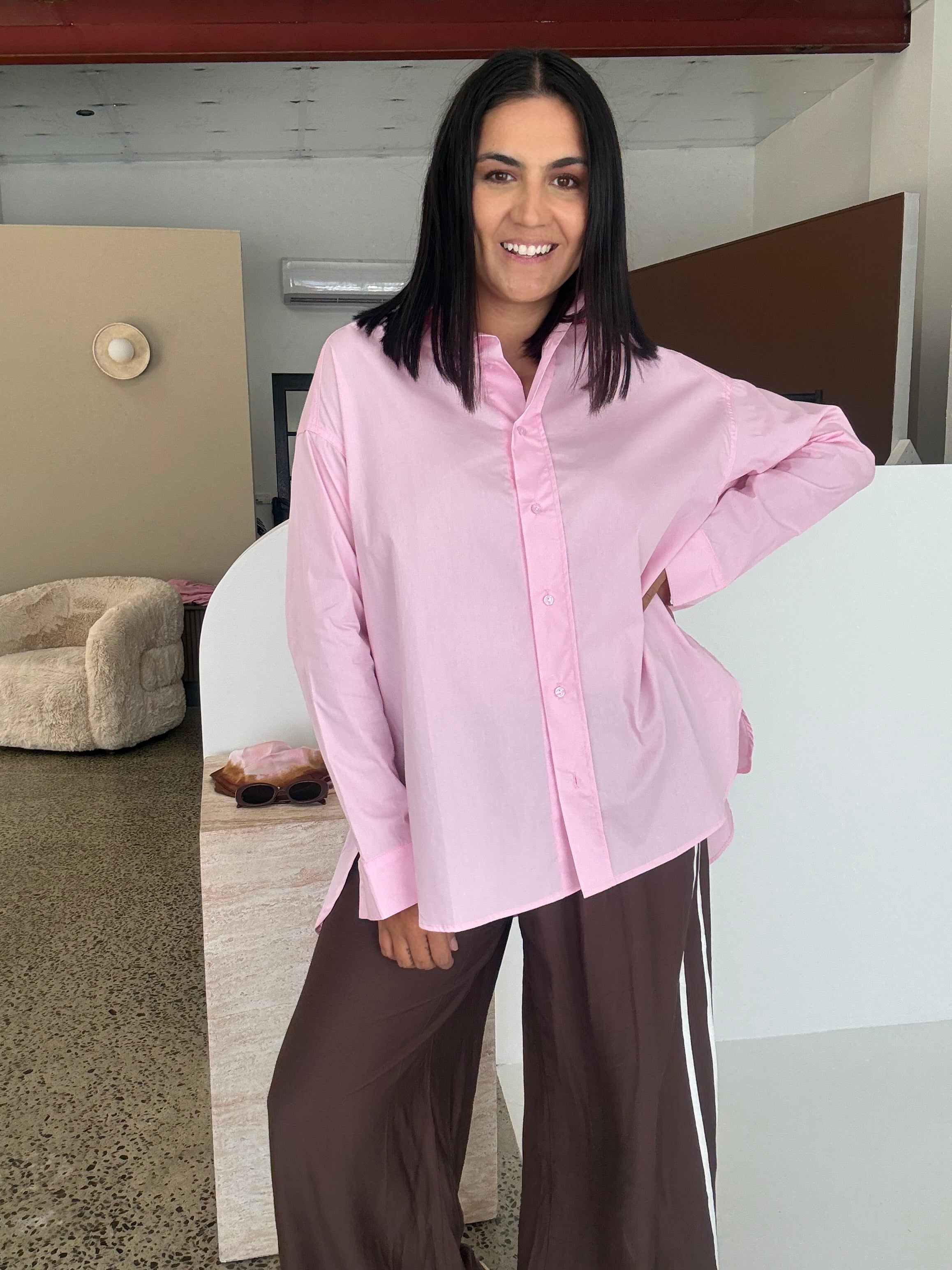 Briely Oversized Shirt Pink