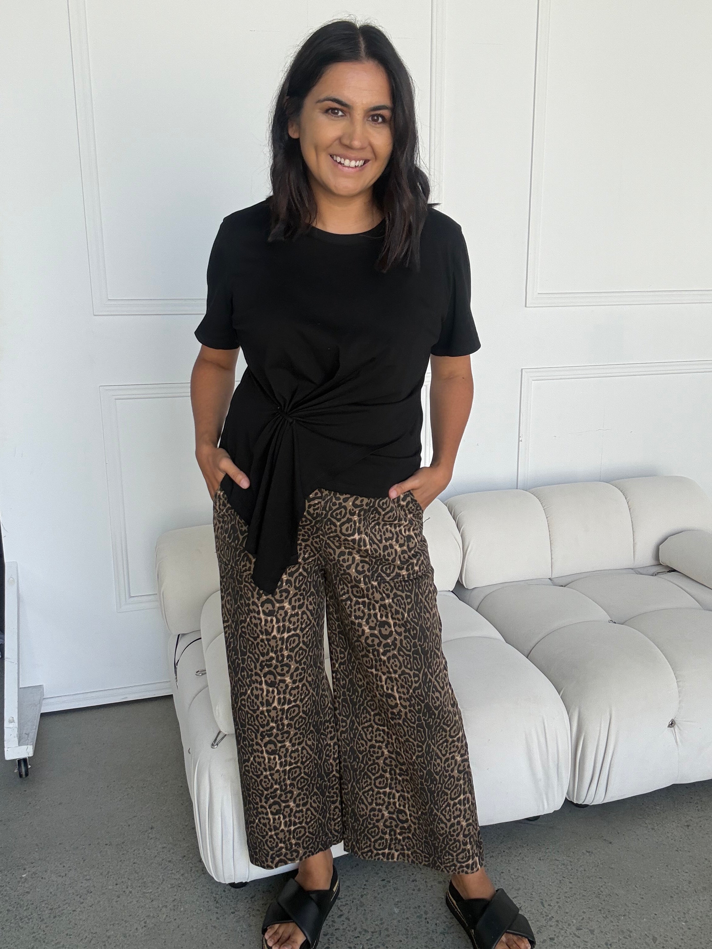 Jane 7/8 Length Jean Leopard
