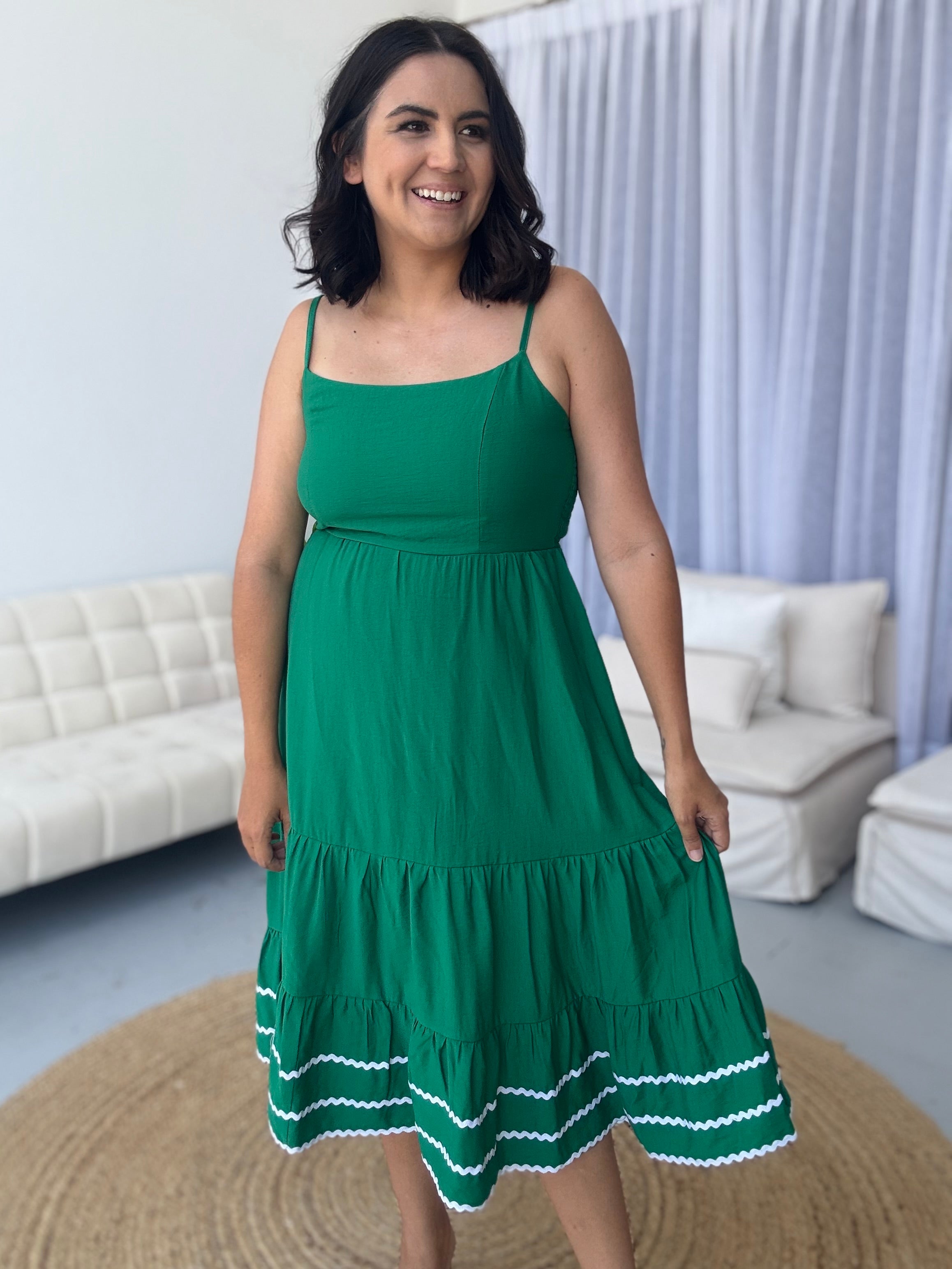 Sala Sundress Green/White