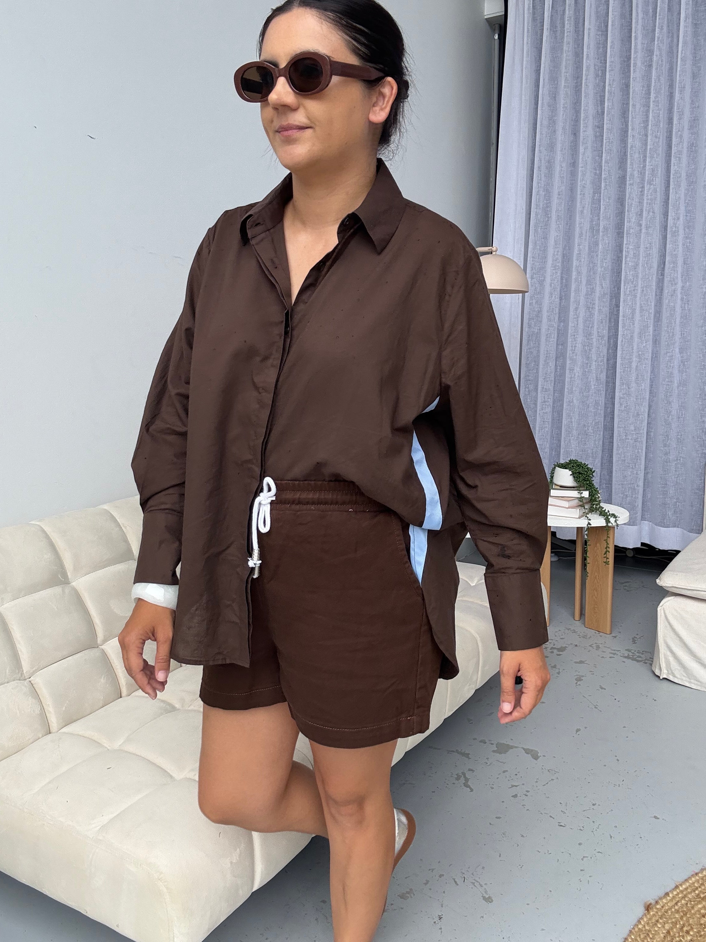 Elodie Shirt Brown/Blue