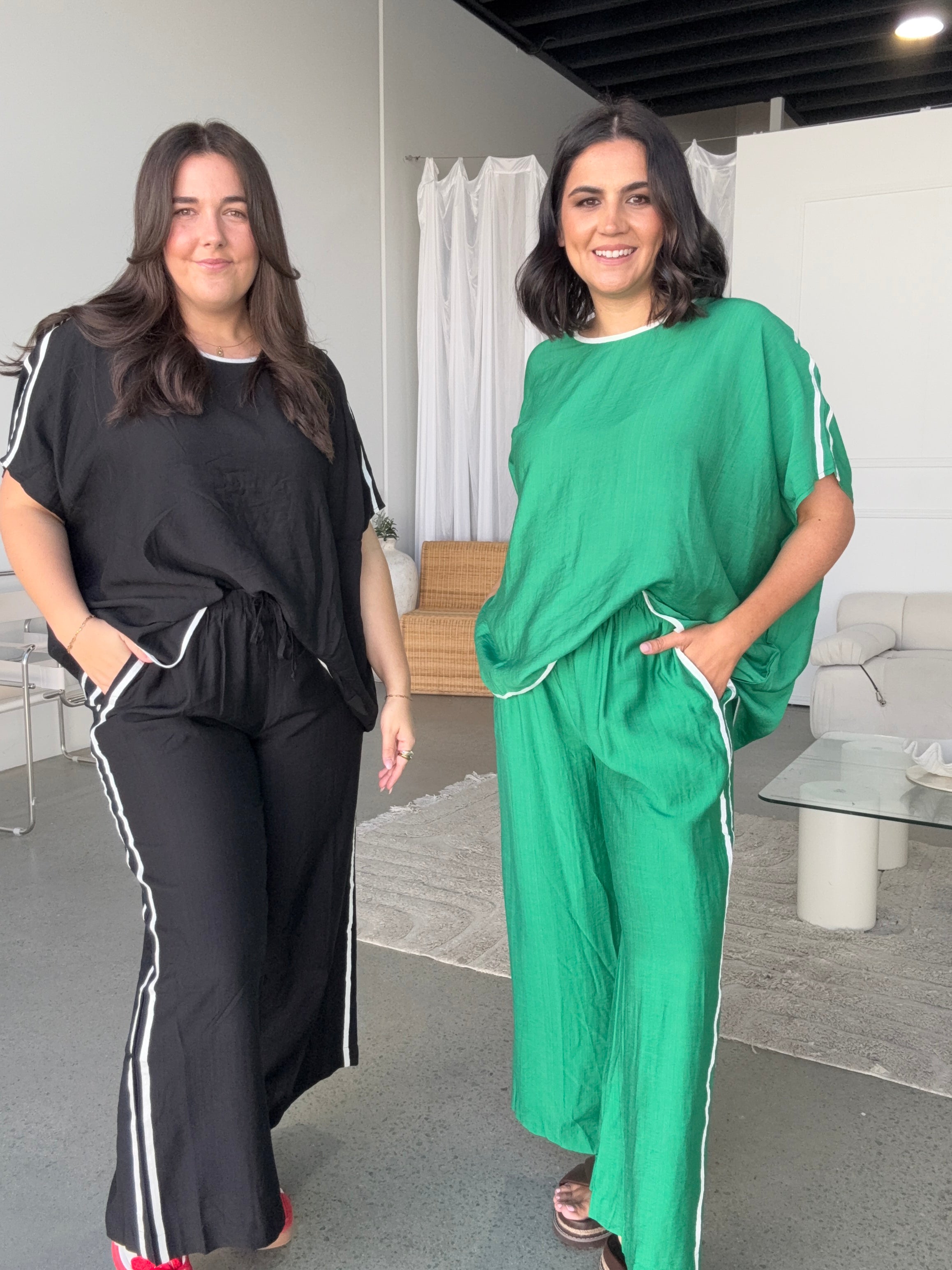 Bowie Lounge Pant Black/White Stripe