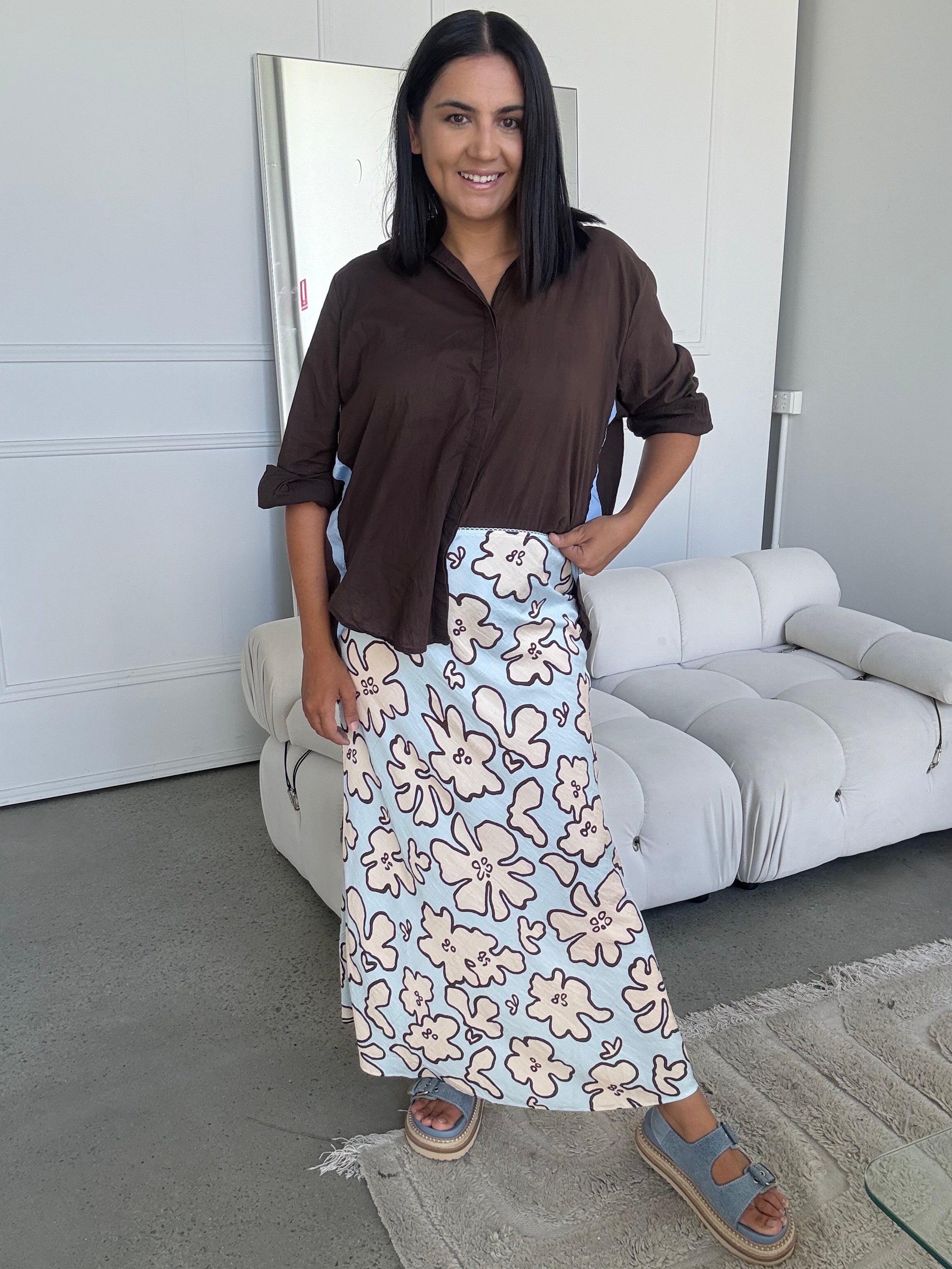 Blue Crush Bias Cut Skirt