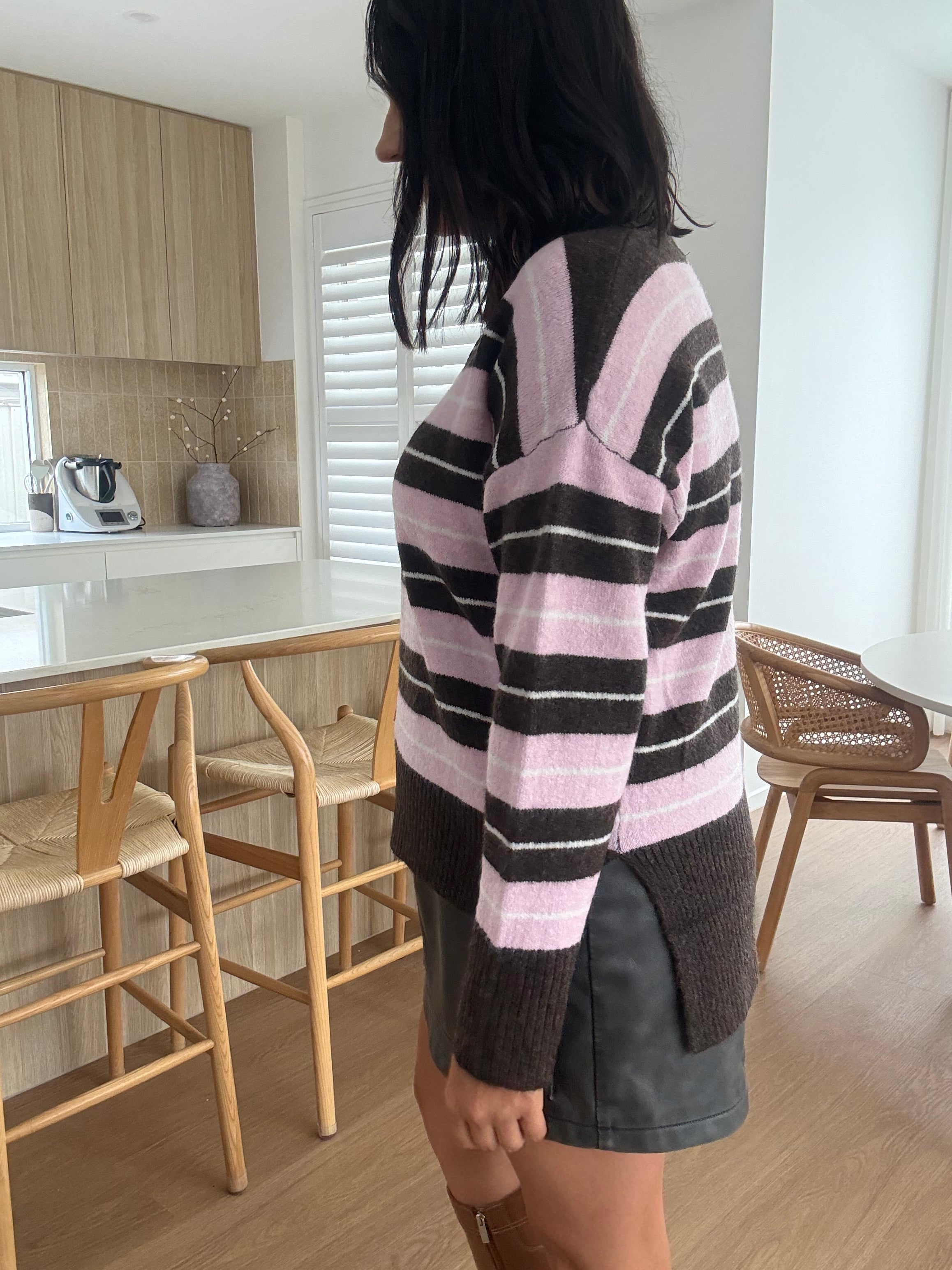 Morgan Knit Brown/Pink