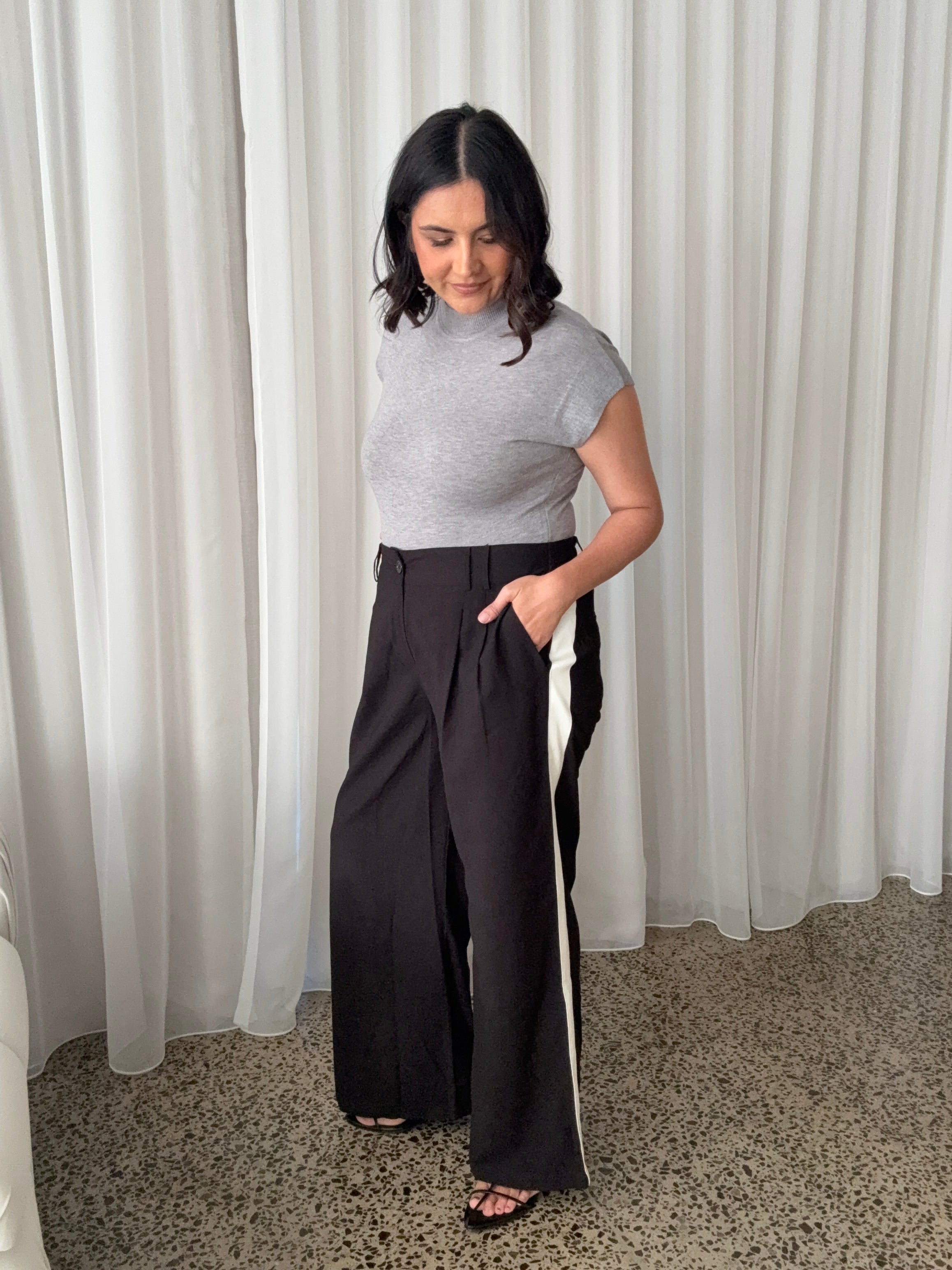 Quinn Mock Turtle Neck Knit Grey