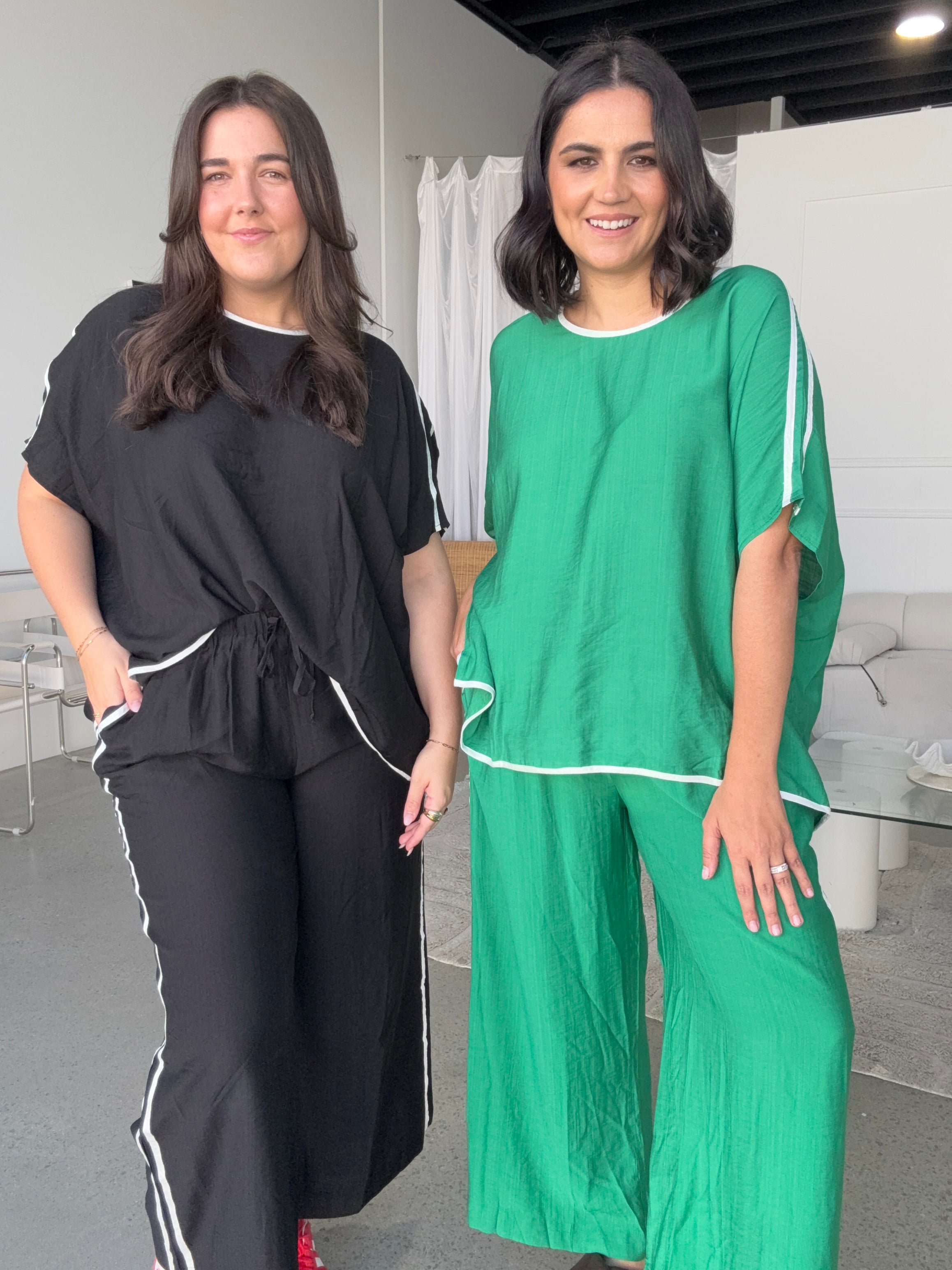 Bowie Lounge Pant Black/White Stripe