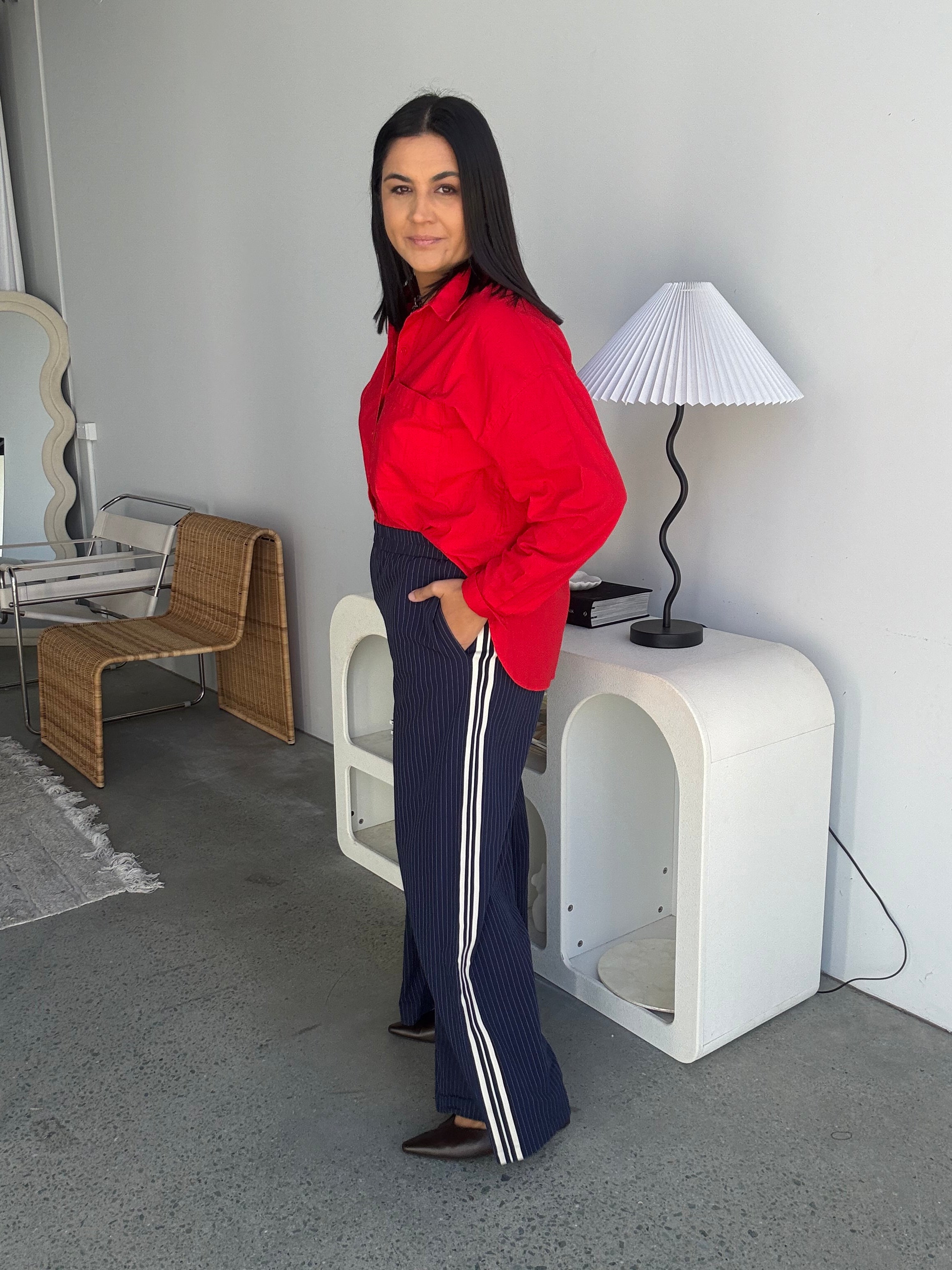 Industrie Pinestripe Pant Navy