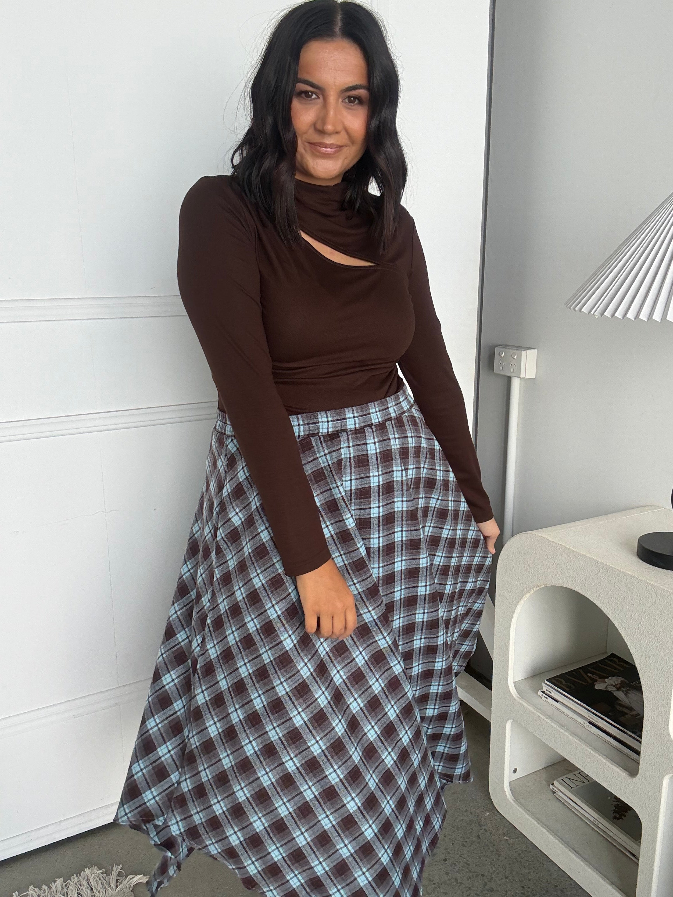 Cadence Cut Out Top Chocolate