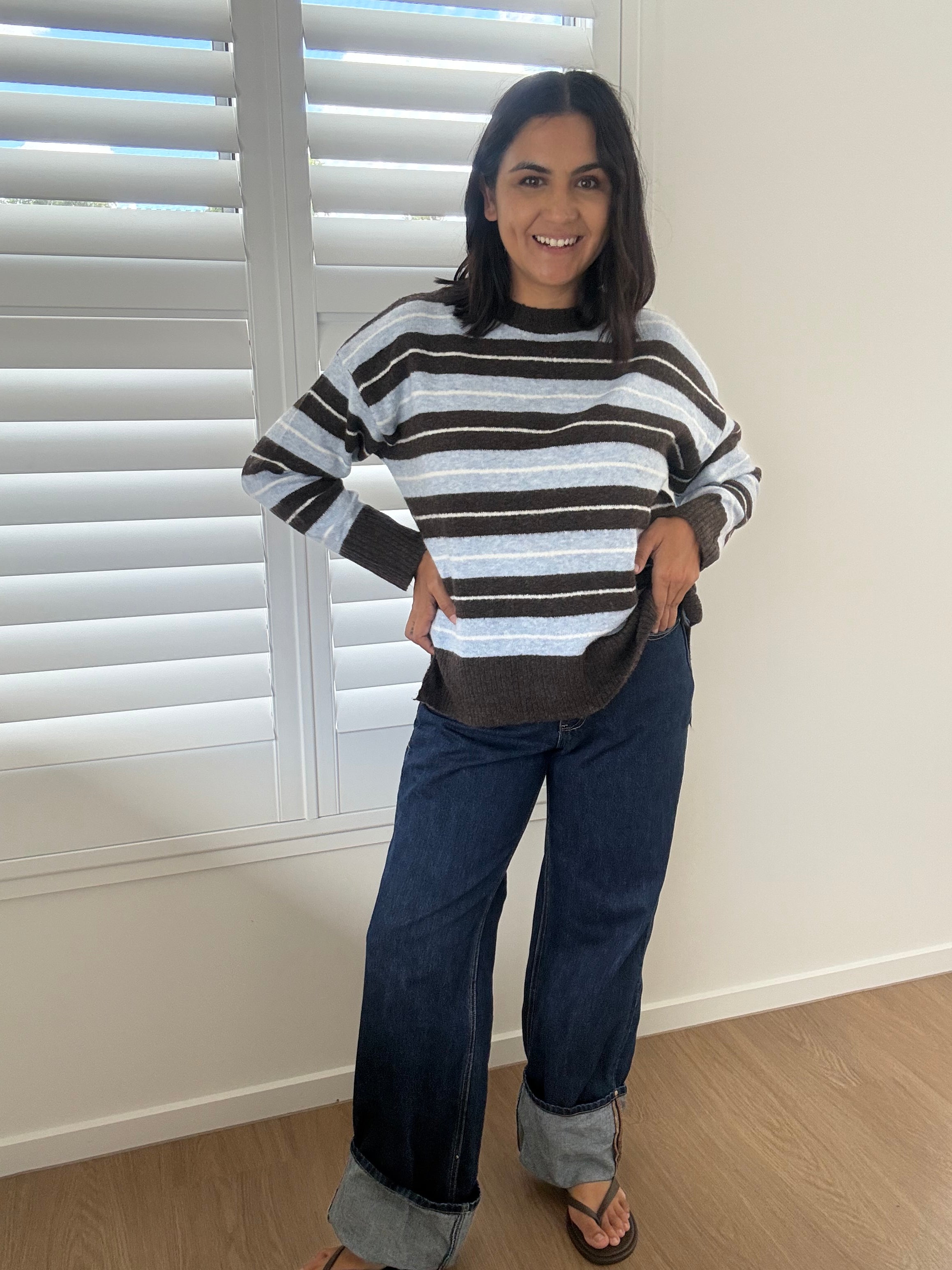 Morgan Knit Brown/Blue