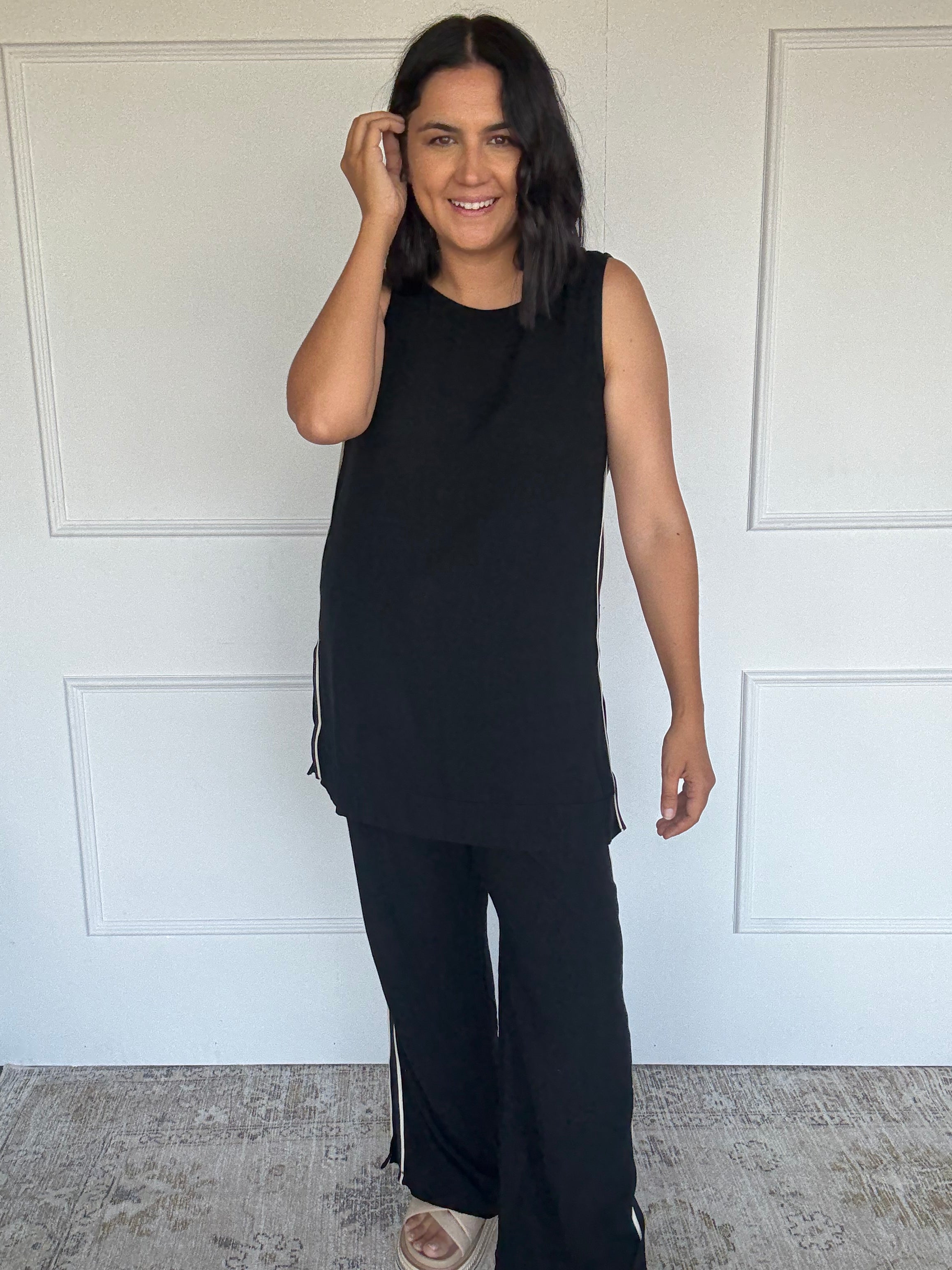 Dasha Tunic Set Black/White