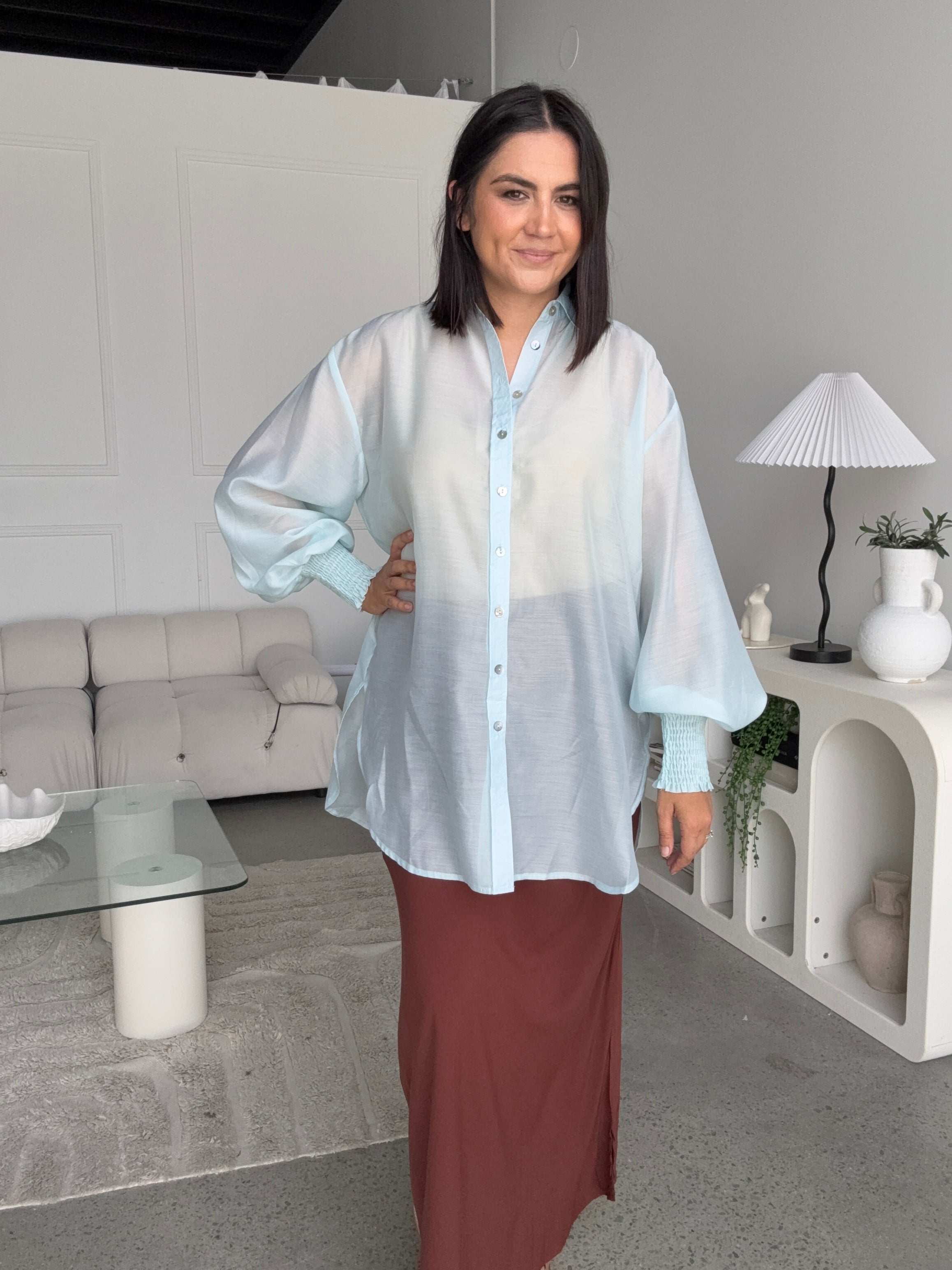 Freya Oversized Tunic/Shirt Blue