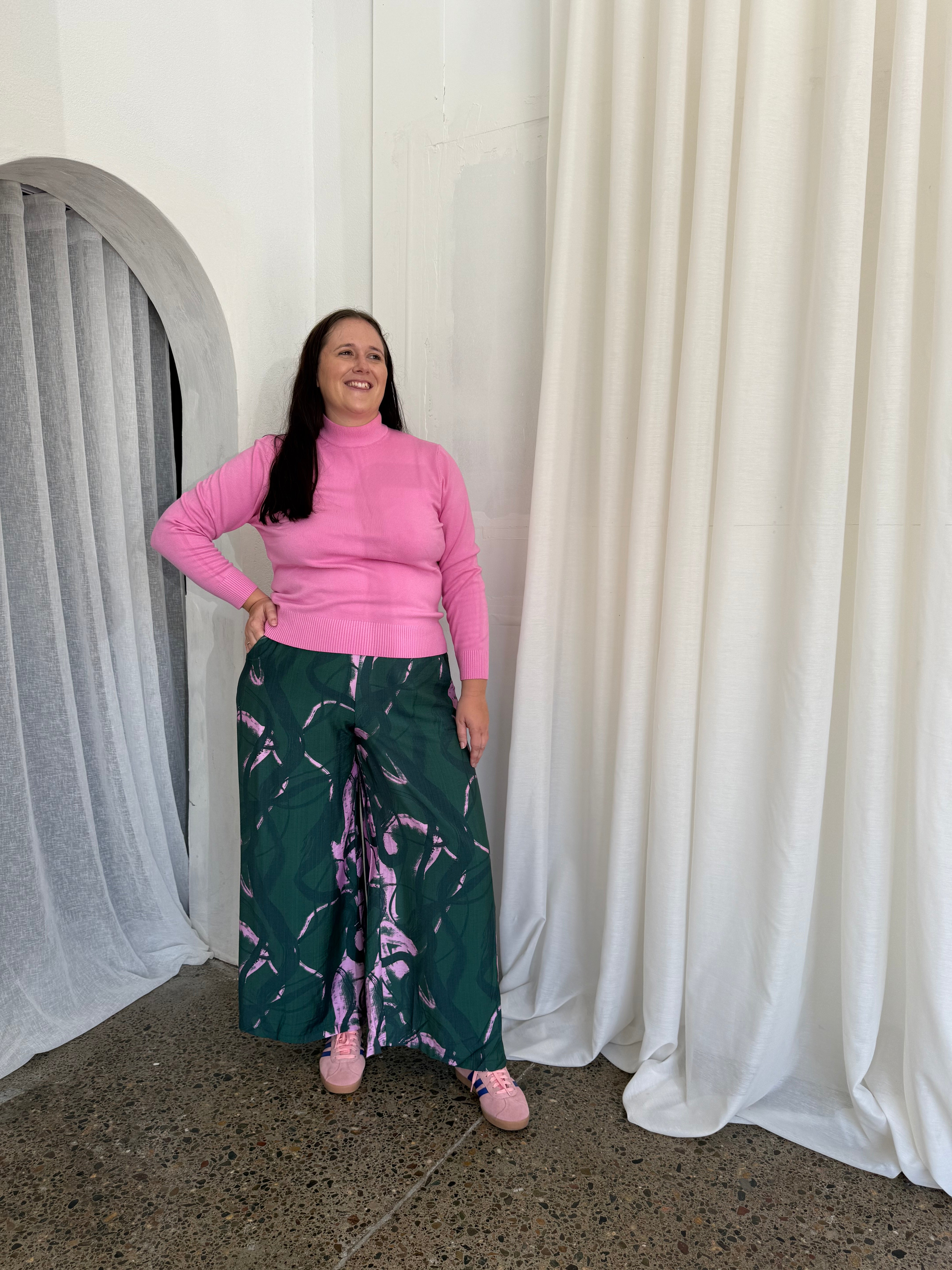 Pablo Pant in Green Multi Print