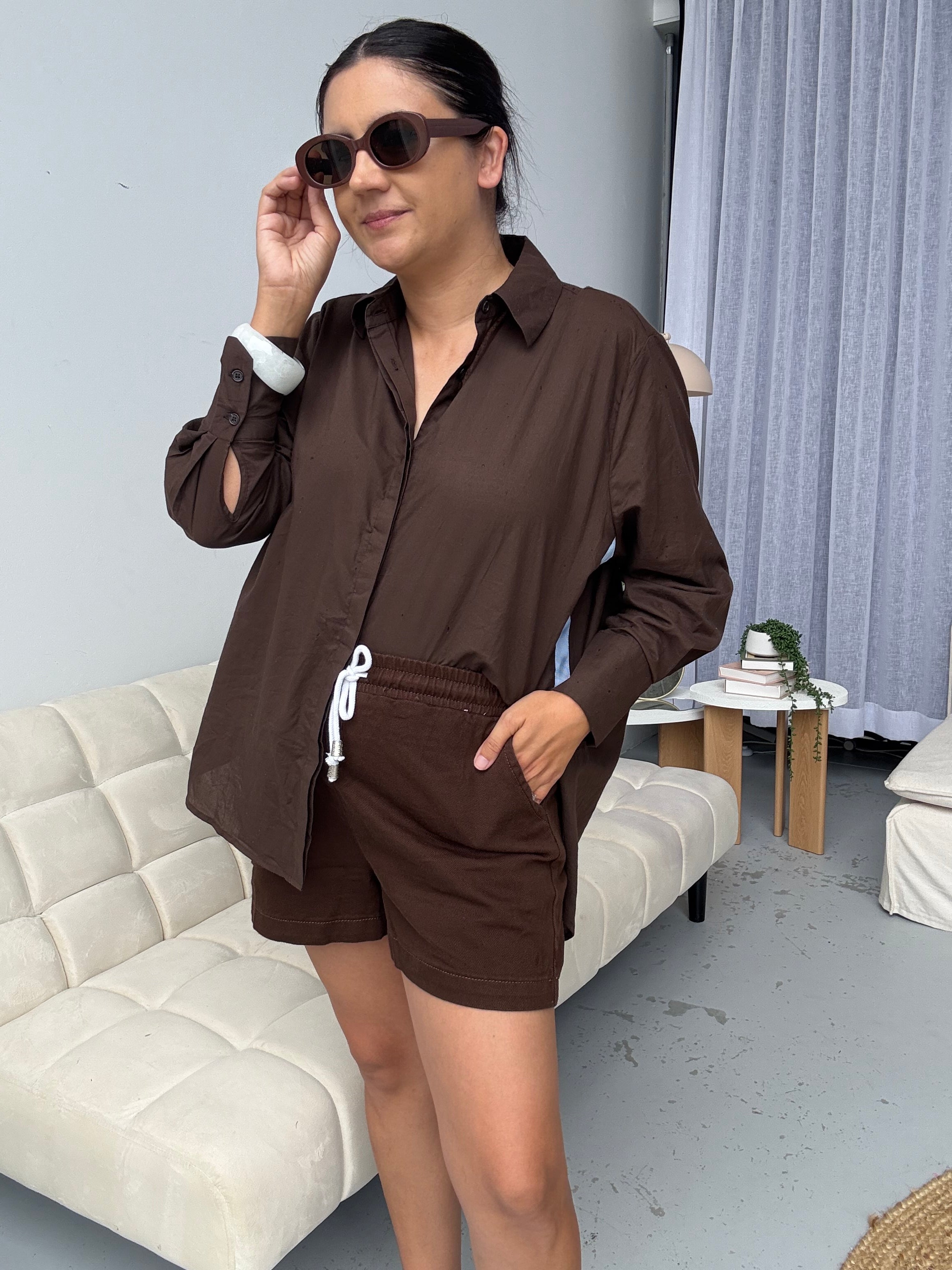 Elodie Shirt Brown/Blue