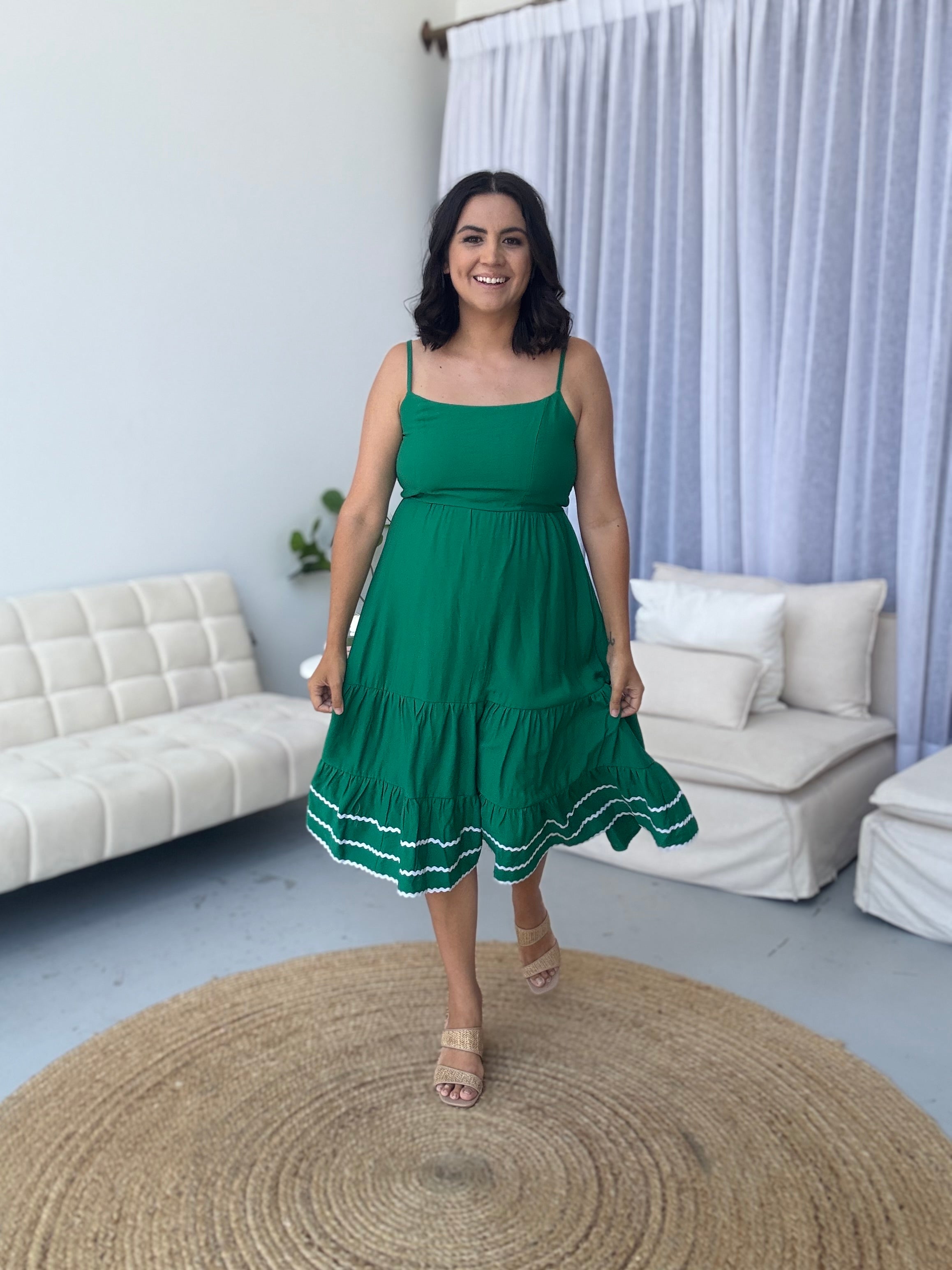 Sala Sundress Green/White