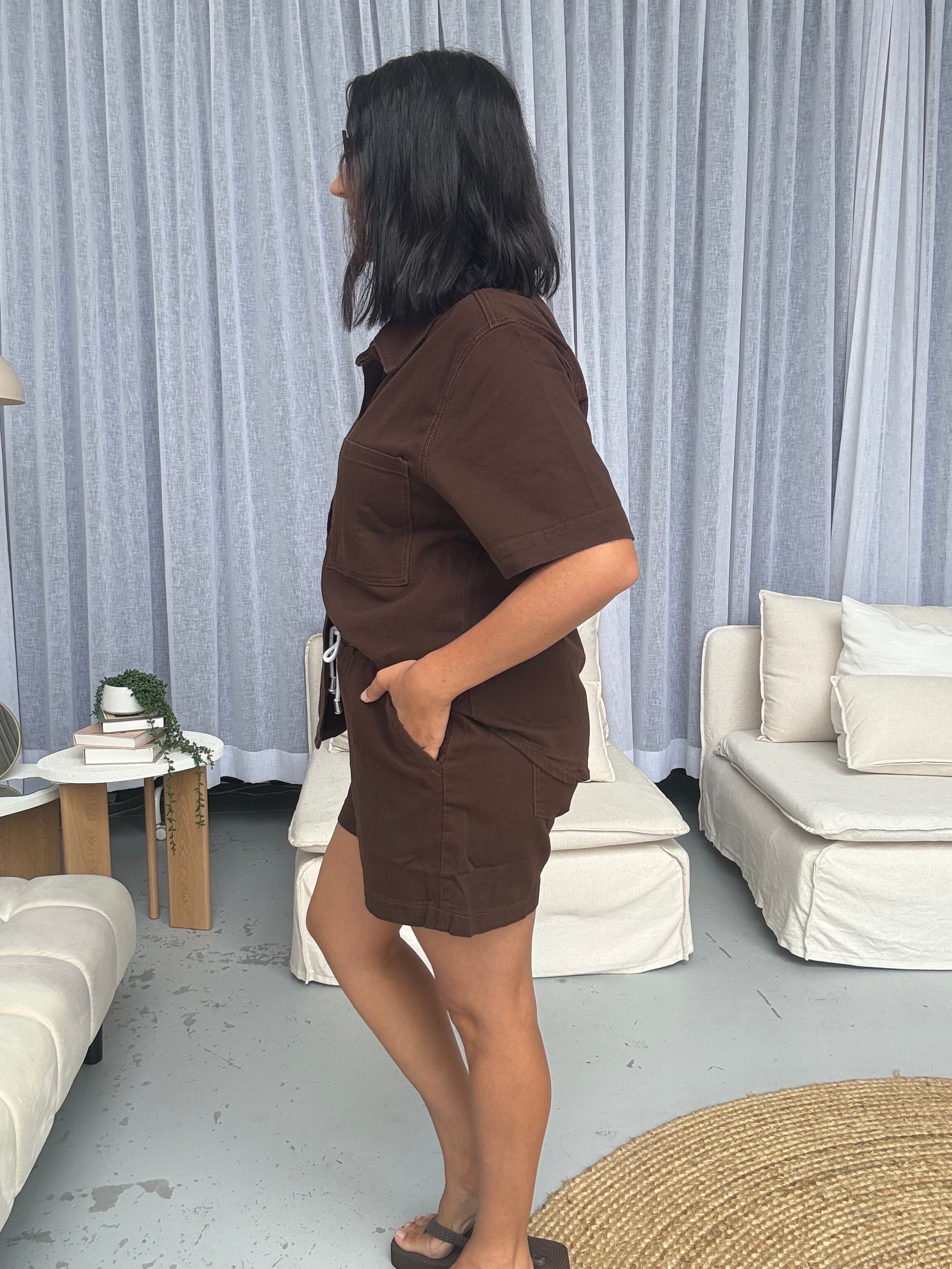 Frankie Denim Shorts Chocolate