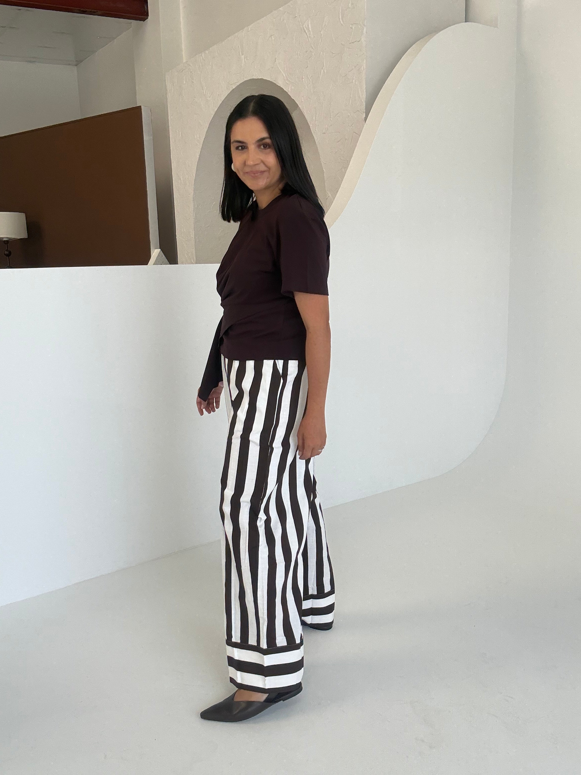Sloane Pants Brown Stripe