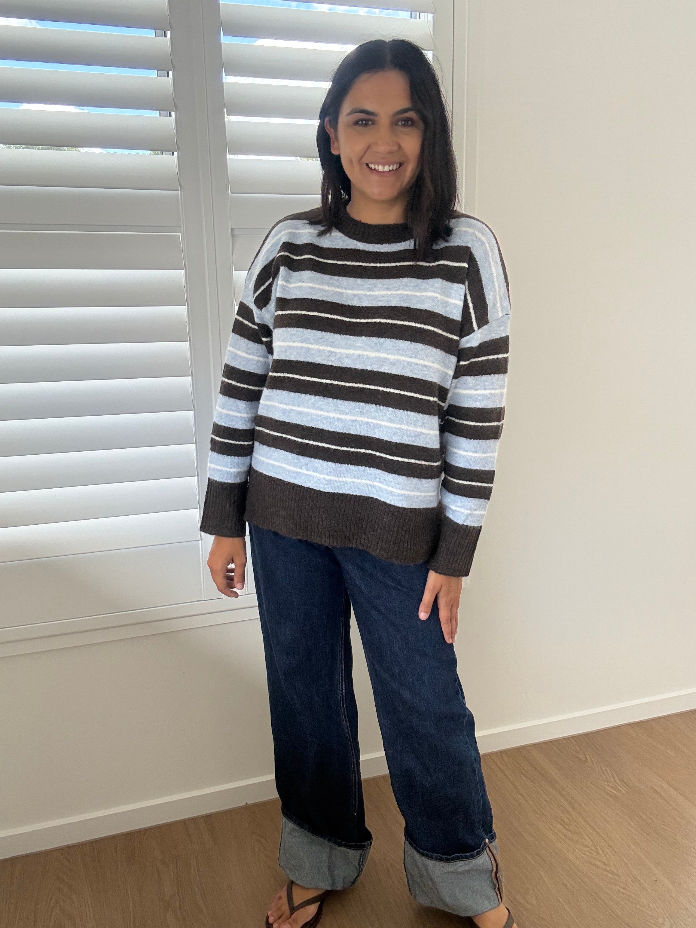 Morgan Knit Brown/Blue