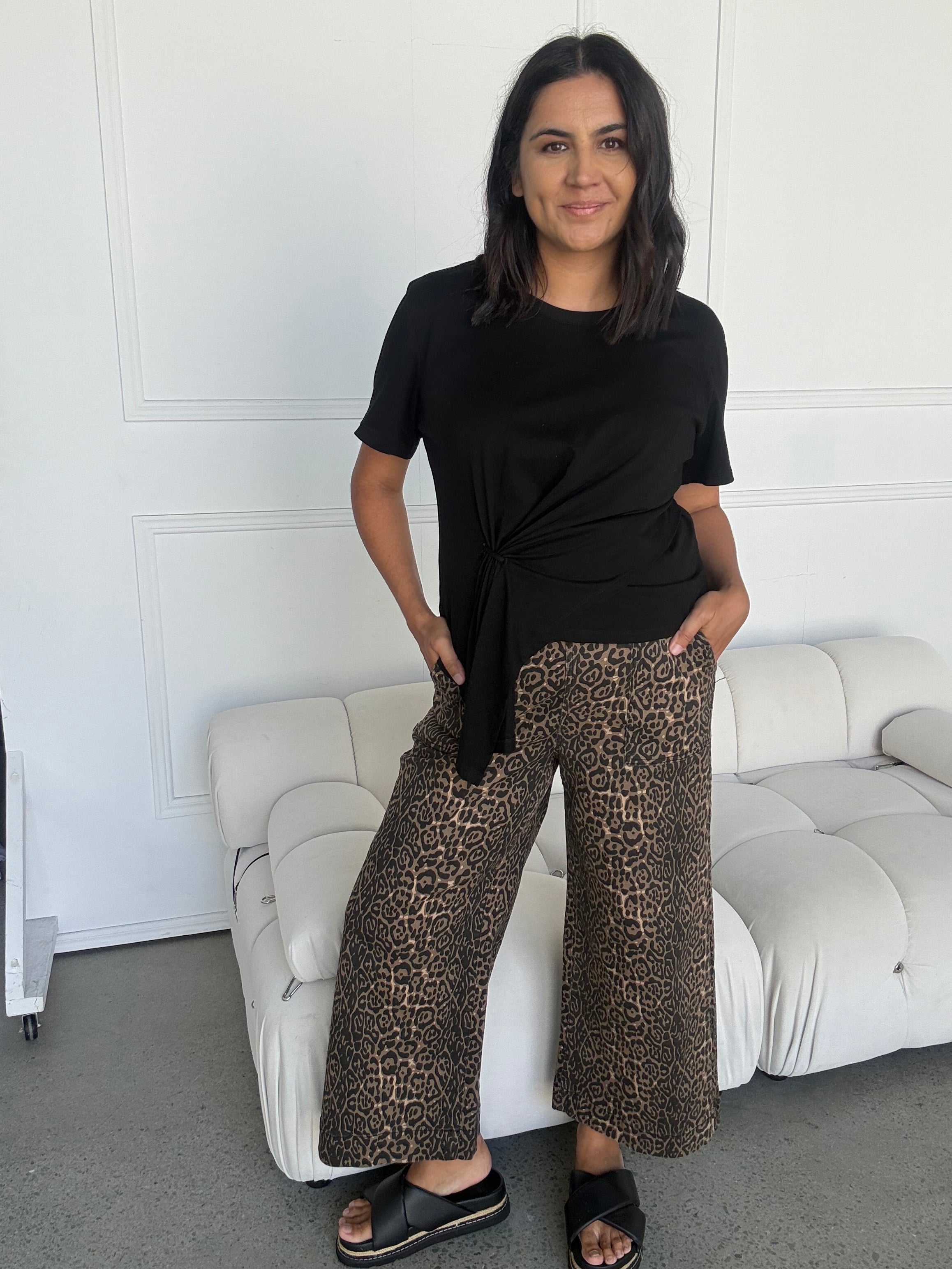 Jane 7/8 Length Jean Leopard