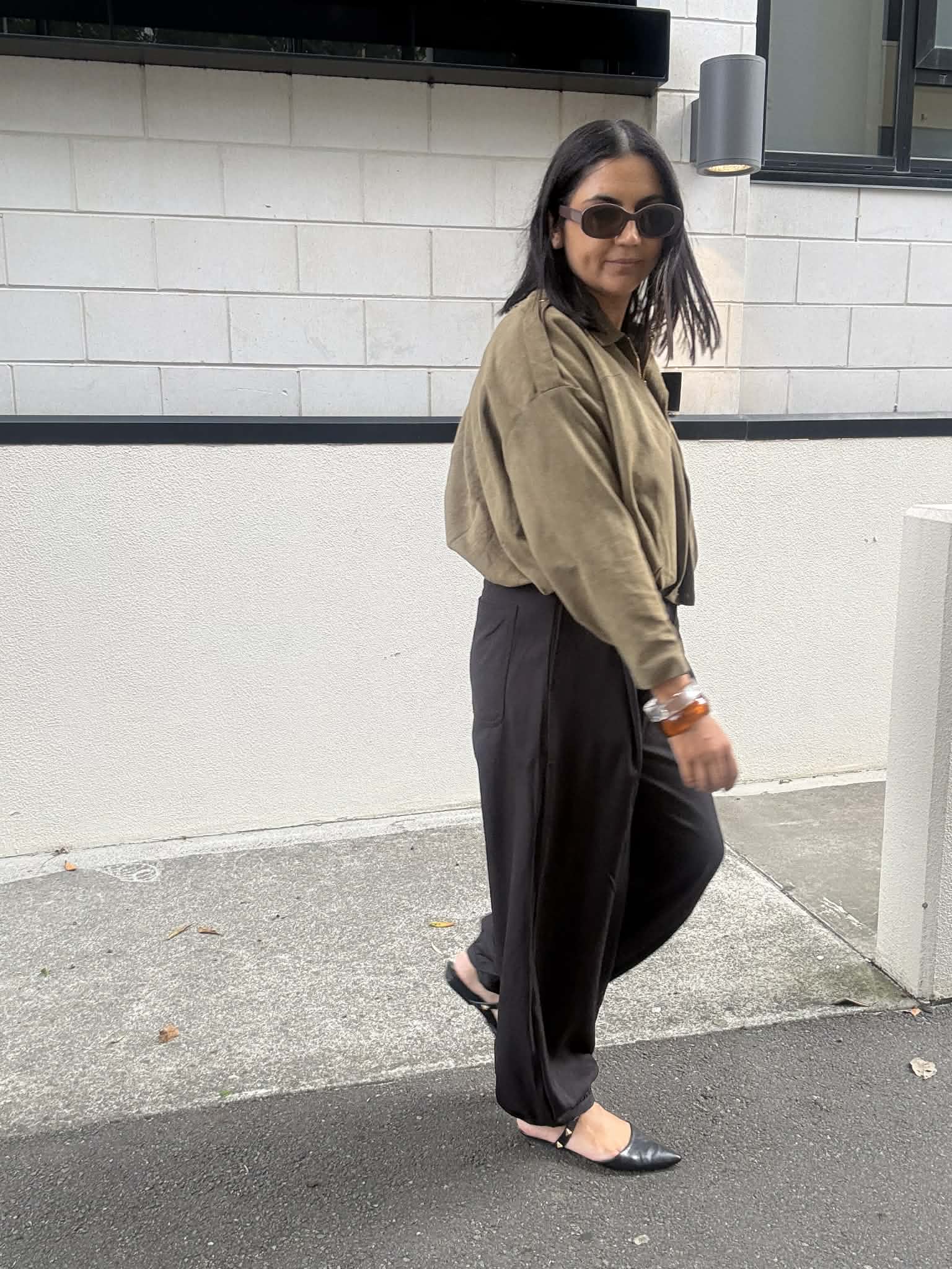 Pleated Balloon Pants Black