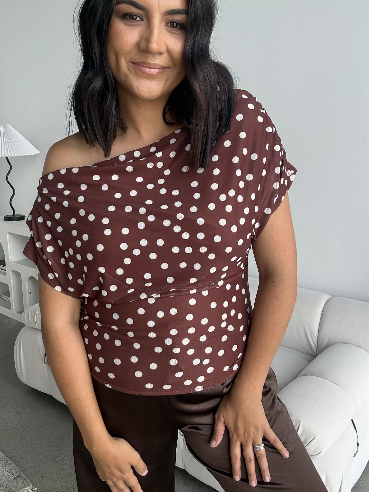 Mesh Polka Dot top