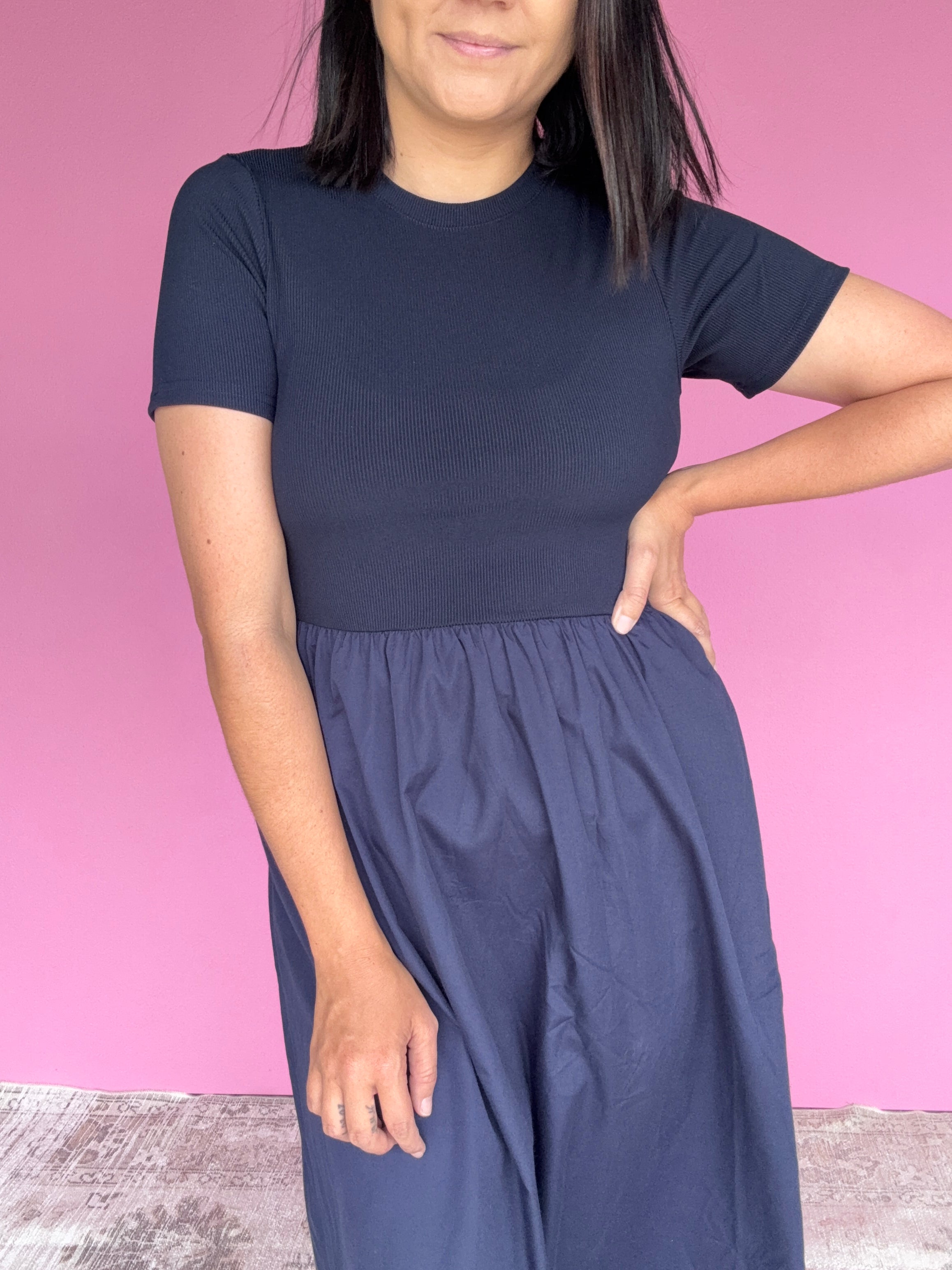 Jordan T-Shirt Fit and Flare Dress Navy