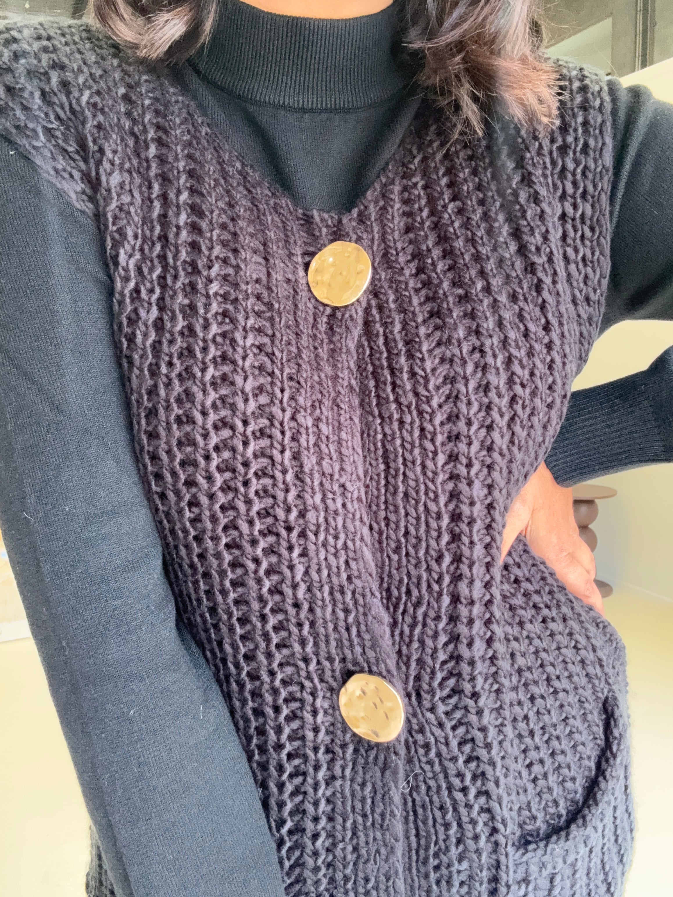 Zali Knit Vest Black