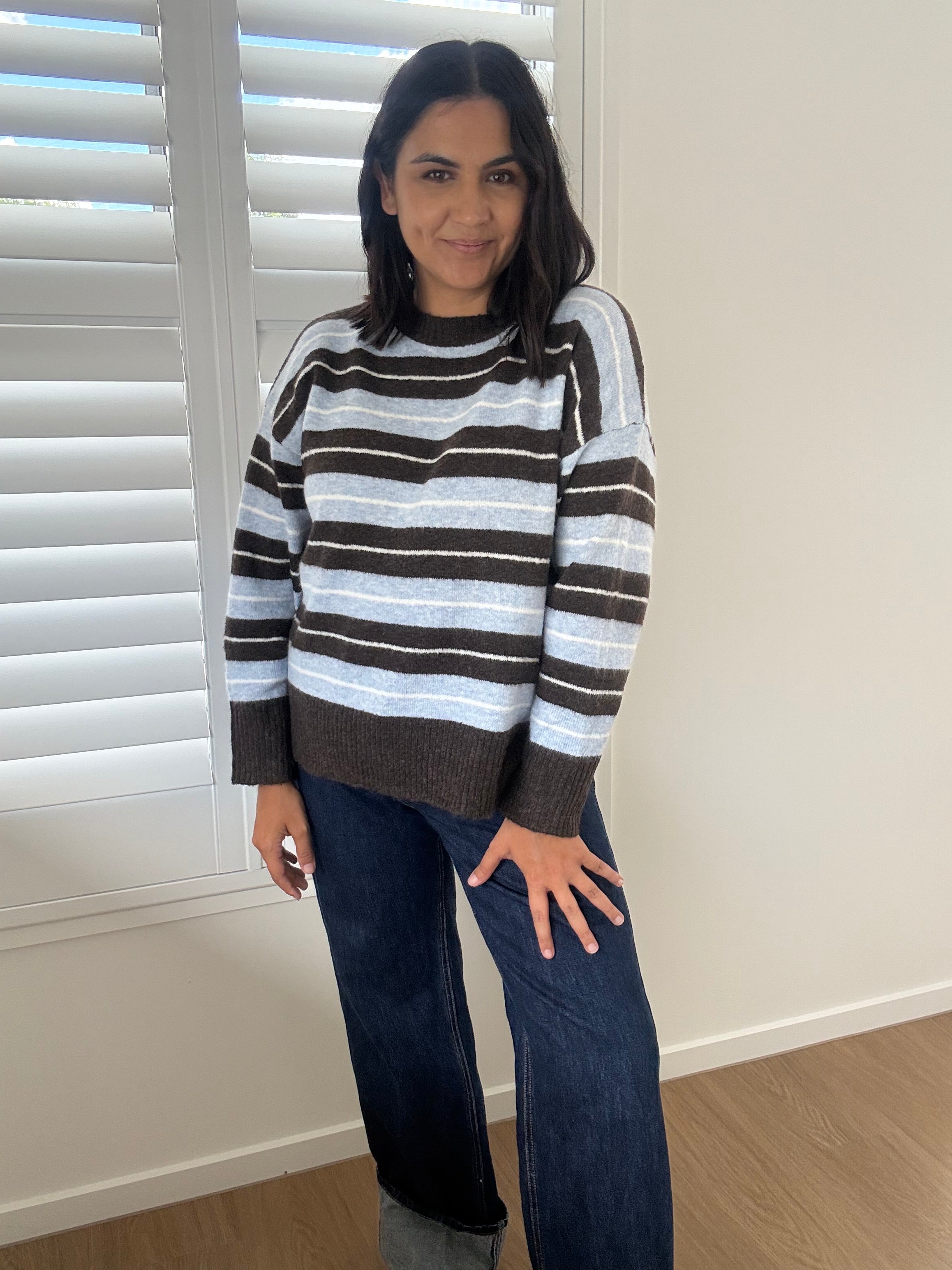 Morgan Knit Brown/Blue