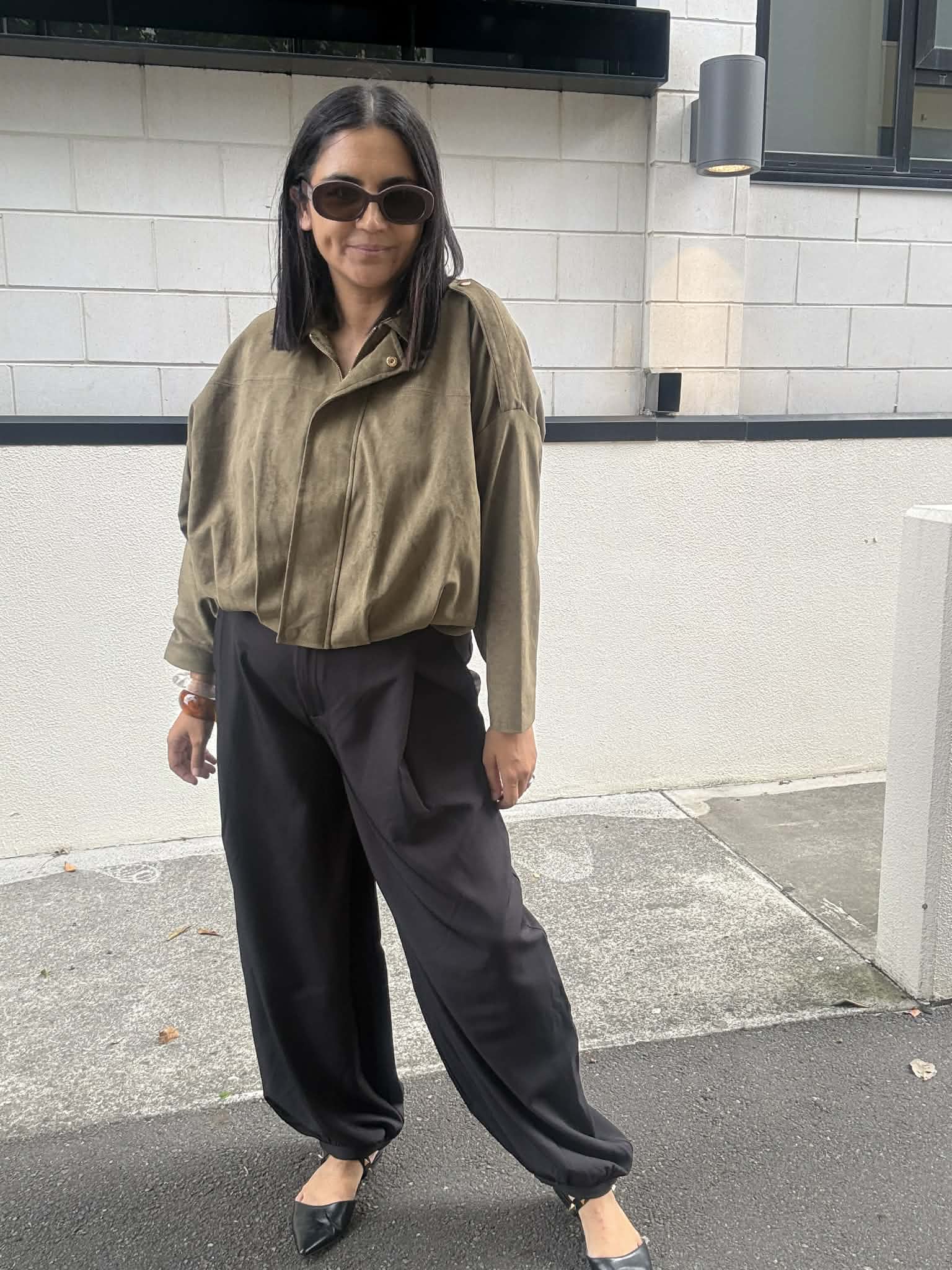 Pleated Balloon Pants Black