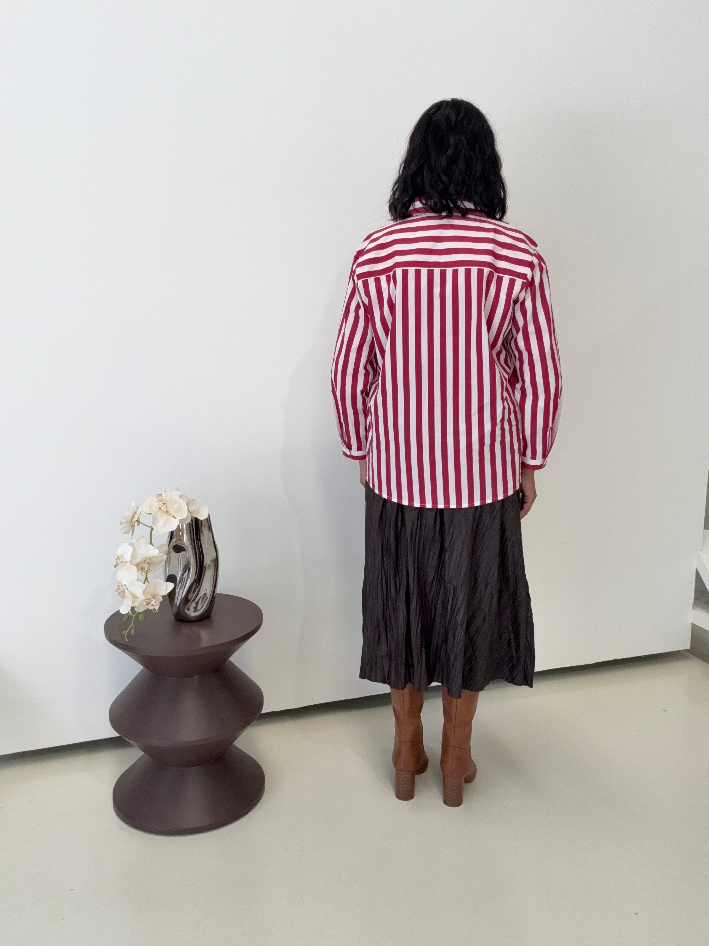 Willow Stripe Shirt Wine