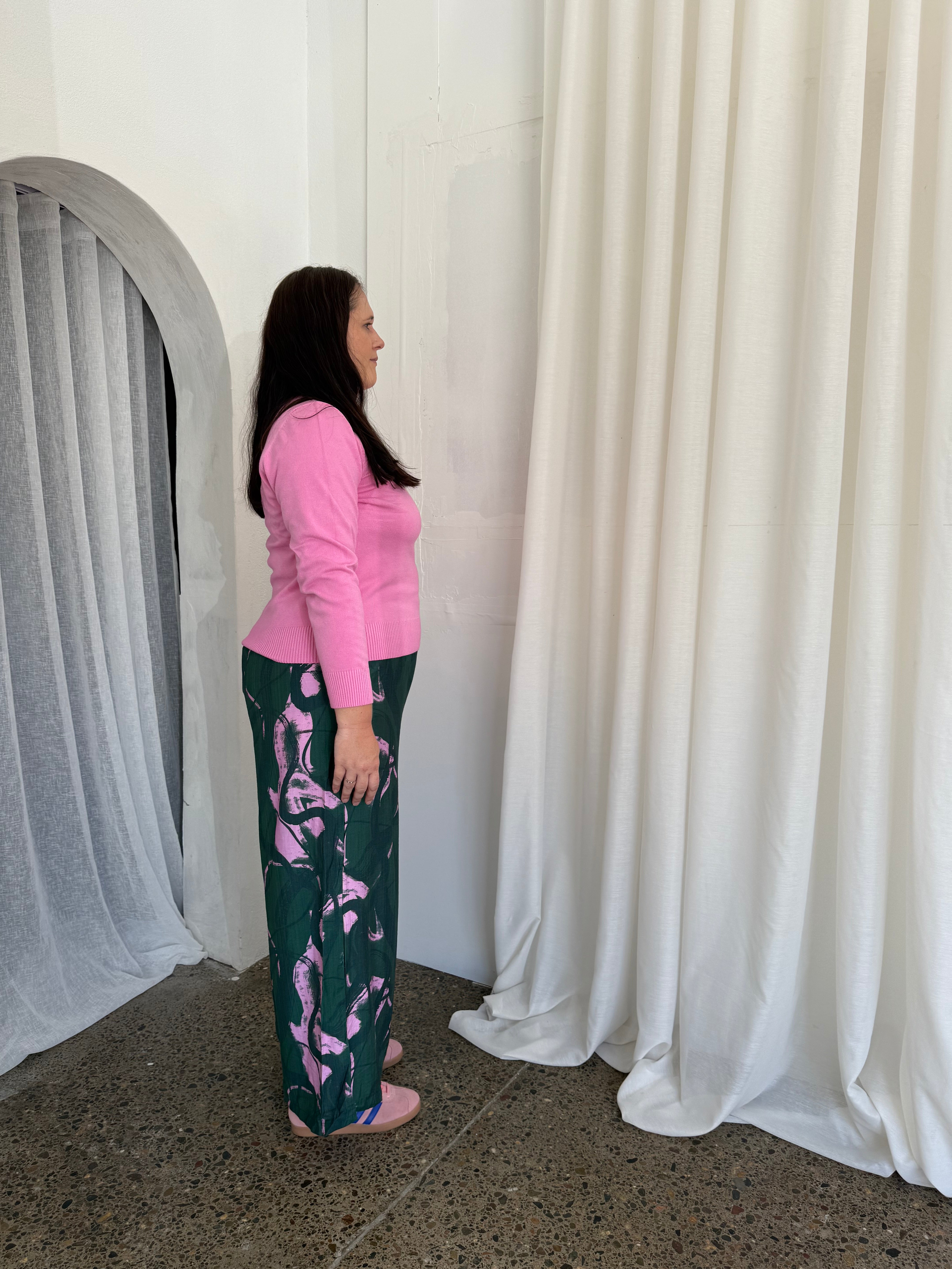 Pablo Pant in Green Multi Print