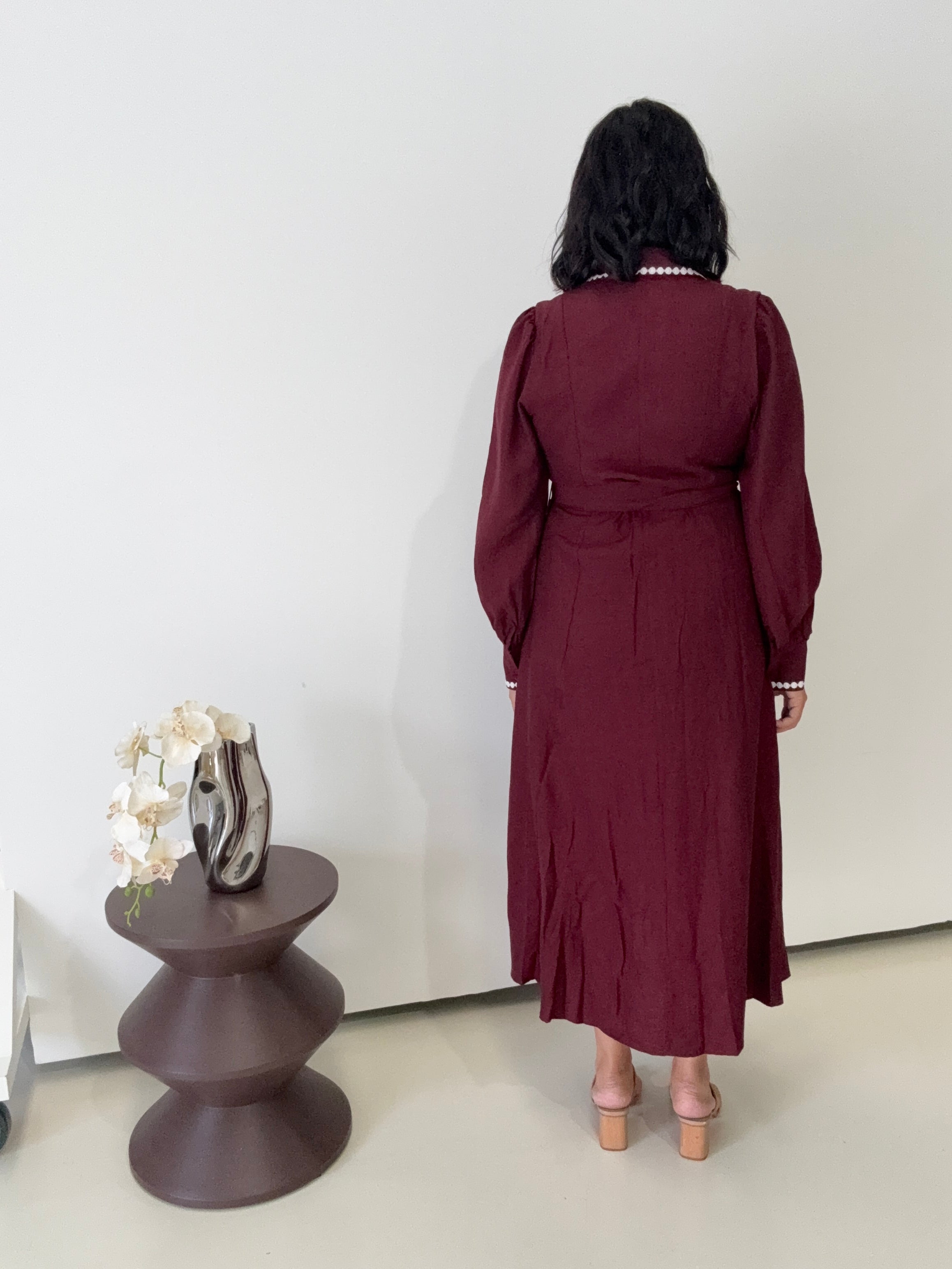 Hayley Maxi Shirt Dress Burgundy