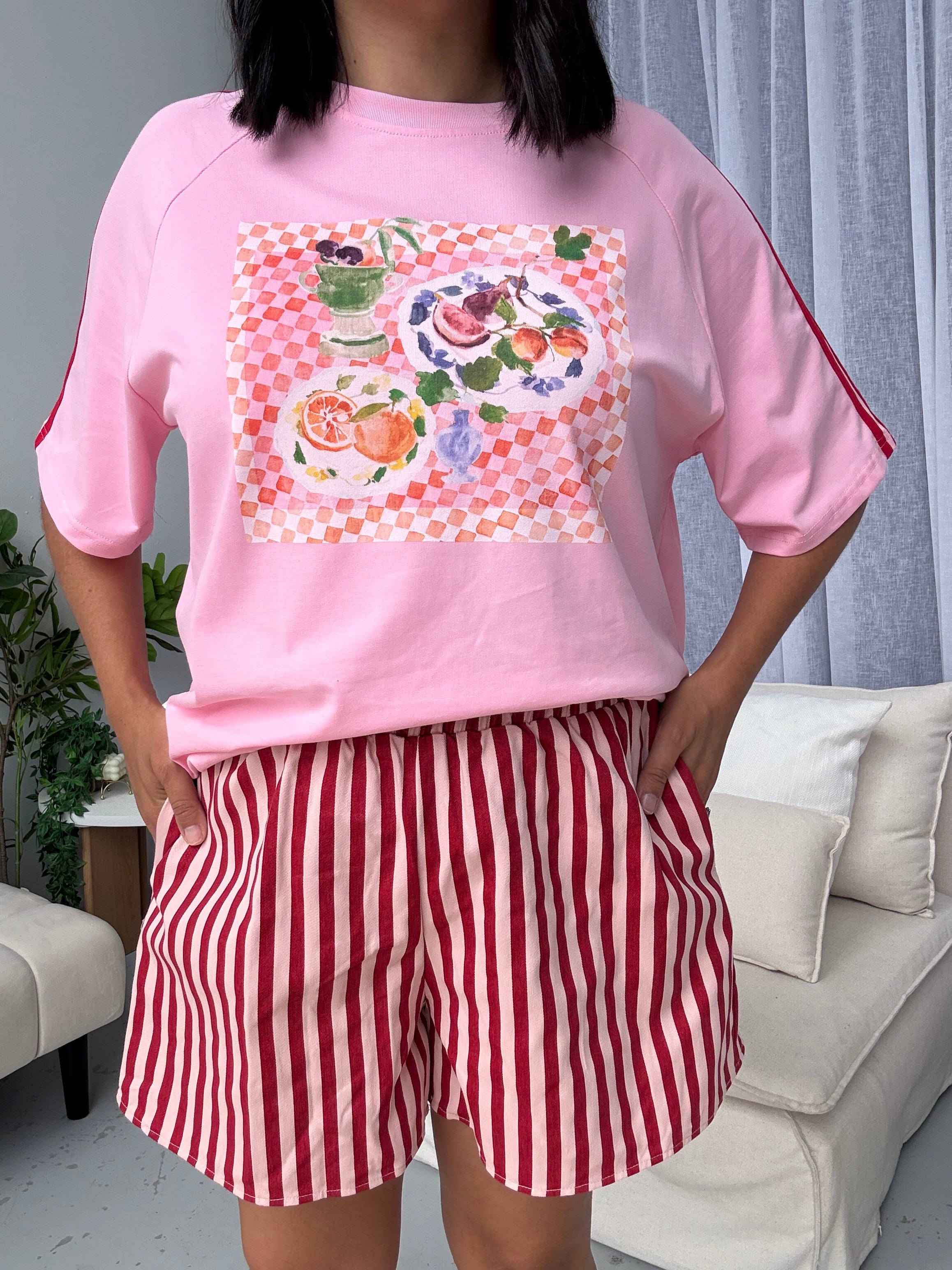 Cotton Stripe Shorts