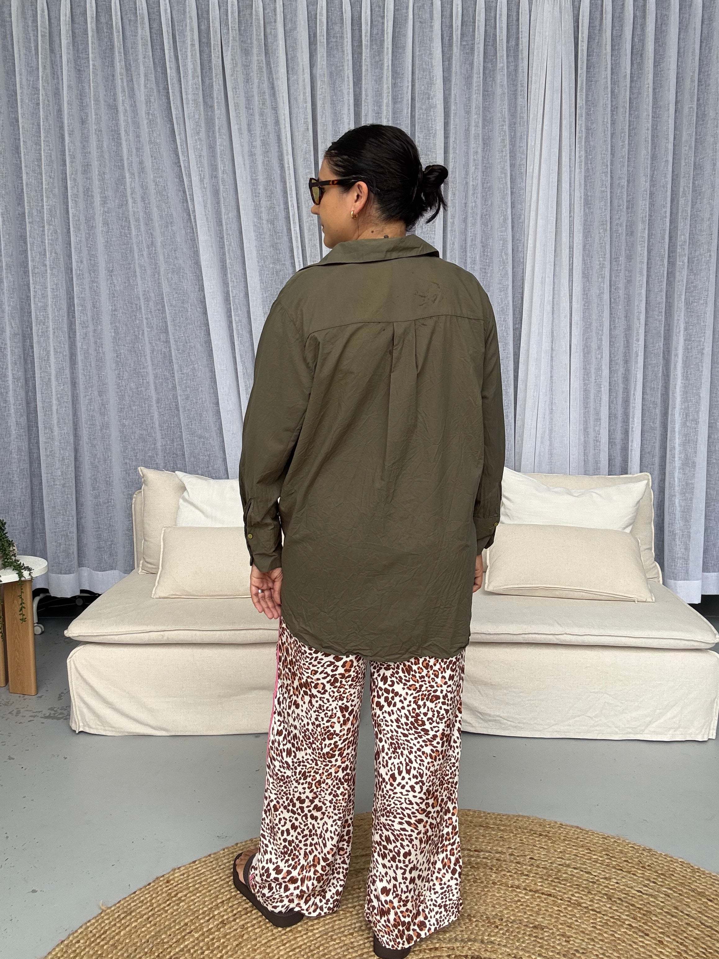 Elodie Shirt Khaki/Pink