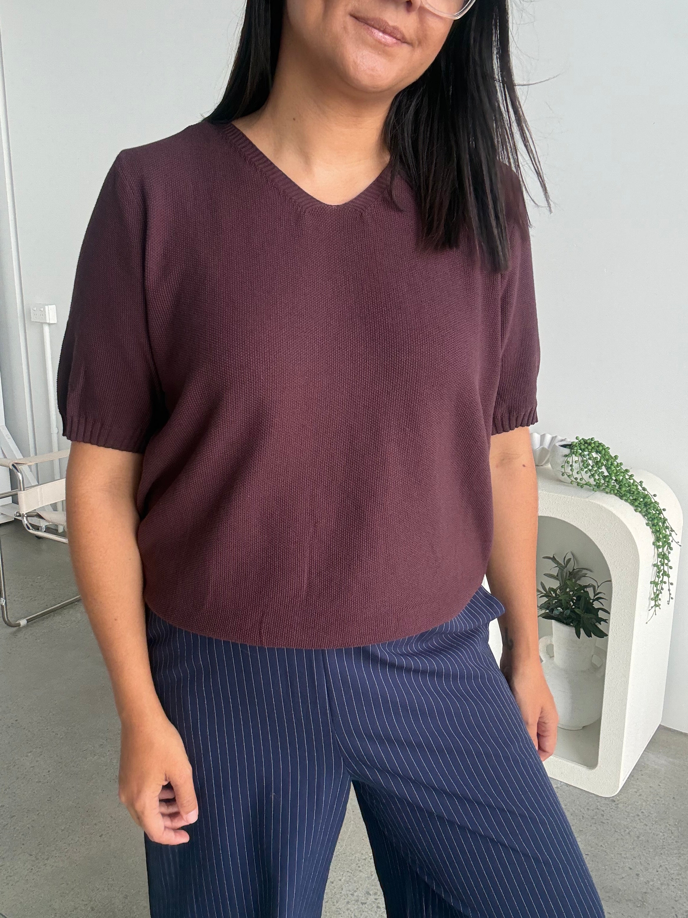 Olive Knit Plum