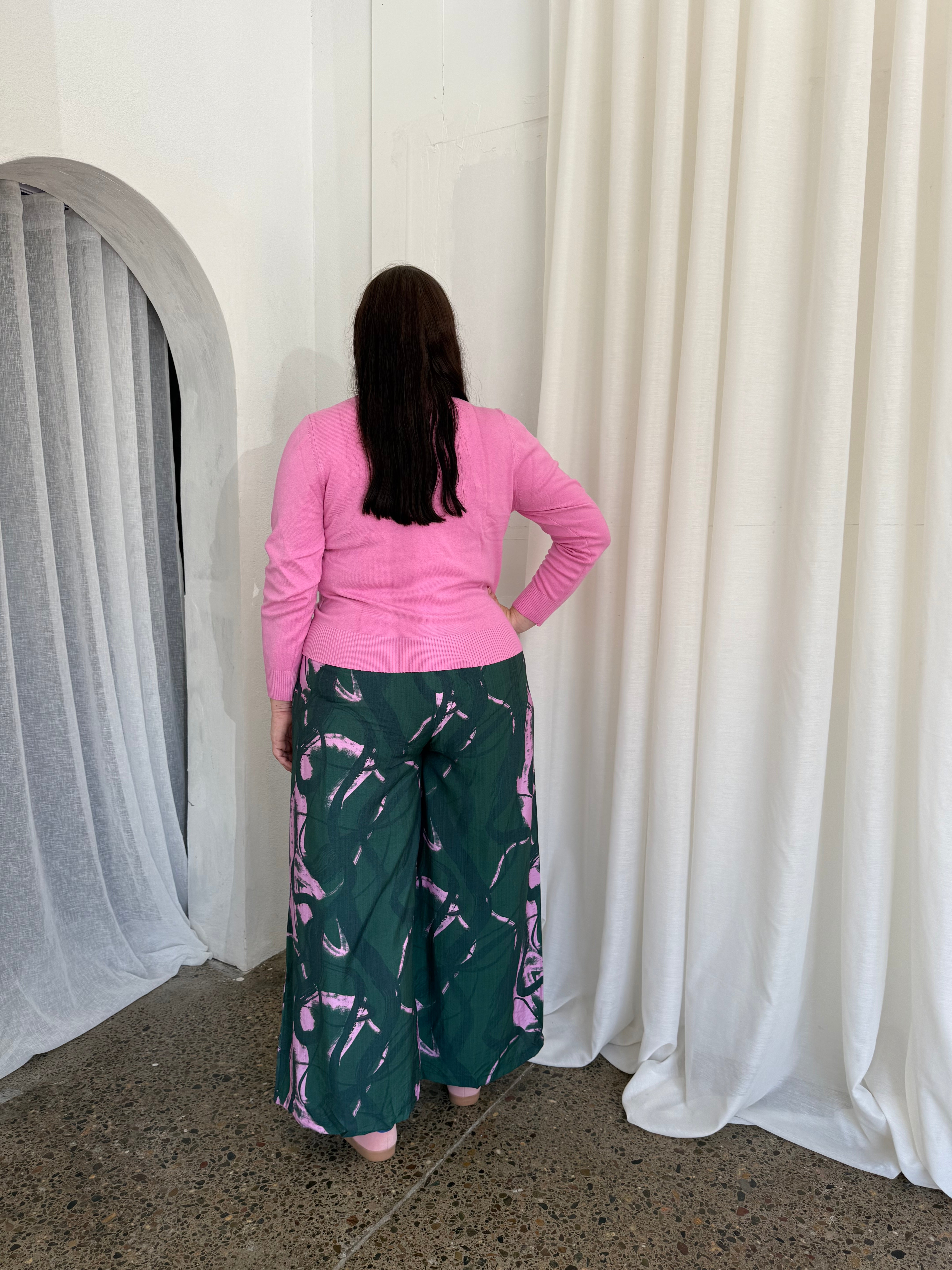 Pablo Pant in Green Multi Print