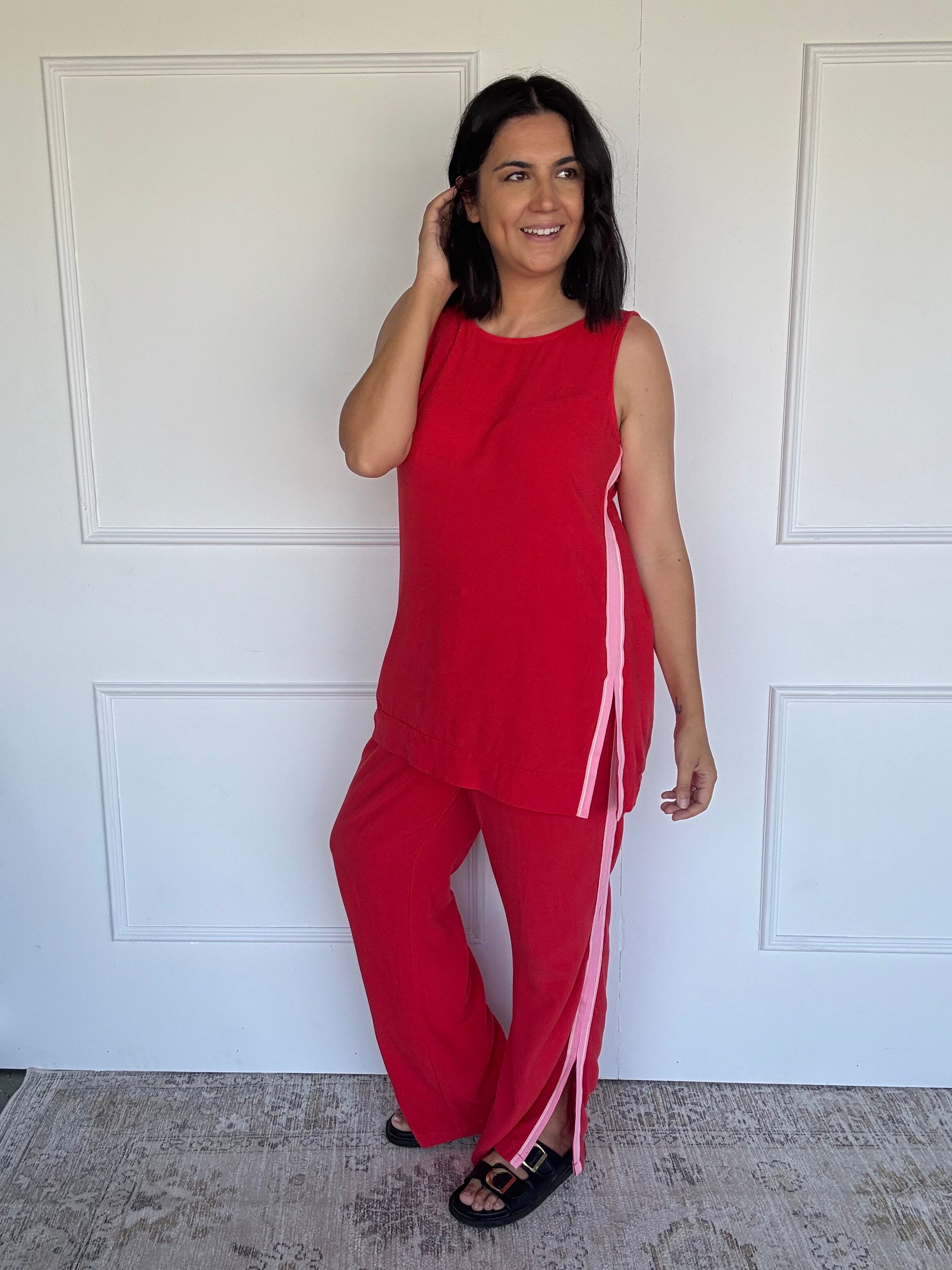 Dasha Tunic Set Red/Pink