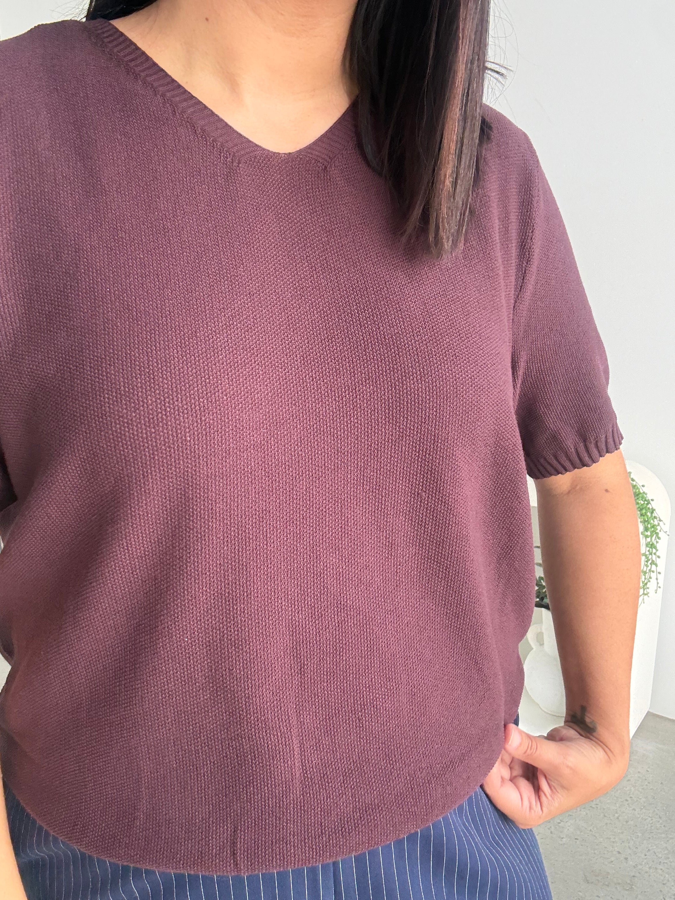 Olive Knit Plum