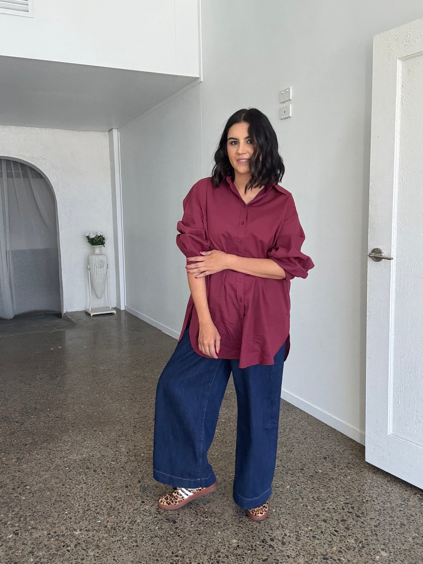 Mid Wash Wide Leg Jean Indigo