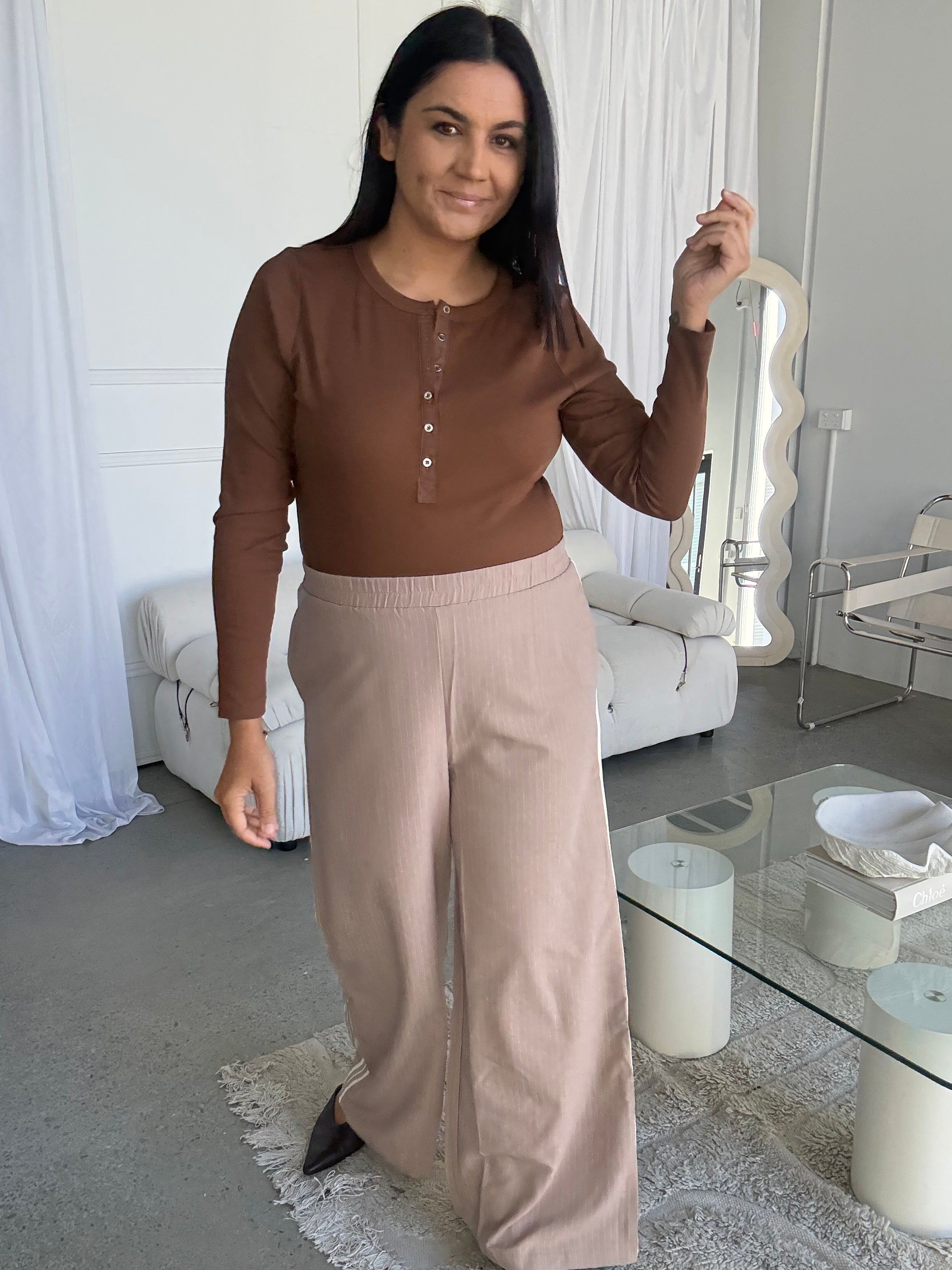 Industrie Pinestripe Pant Mocha