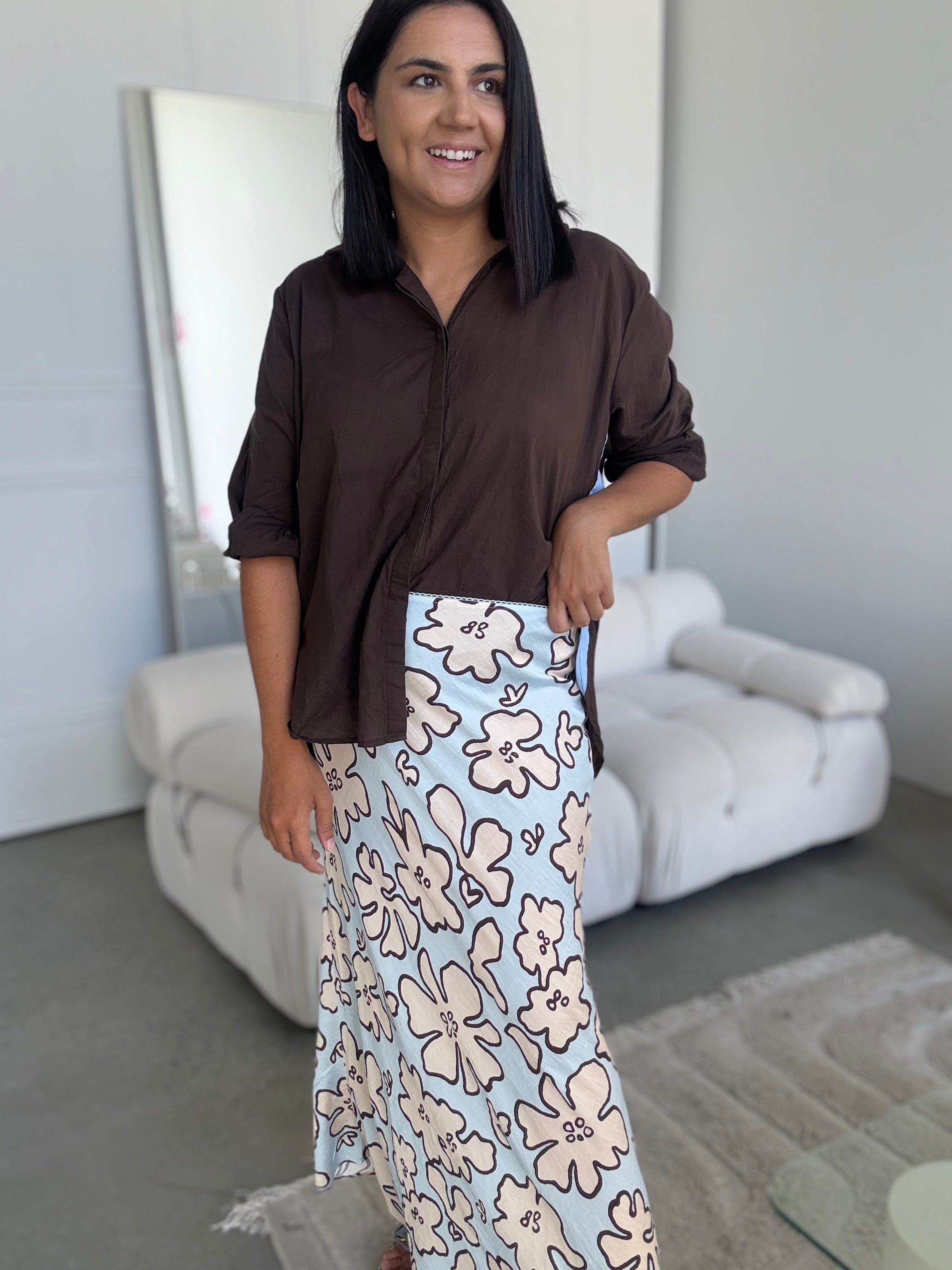 Blue Crush Bias Cut Skirt