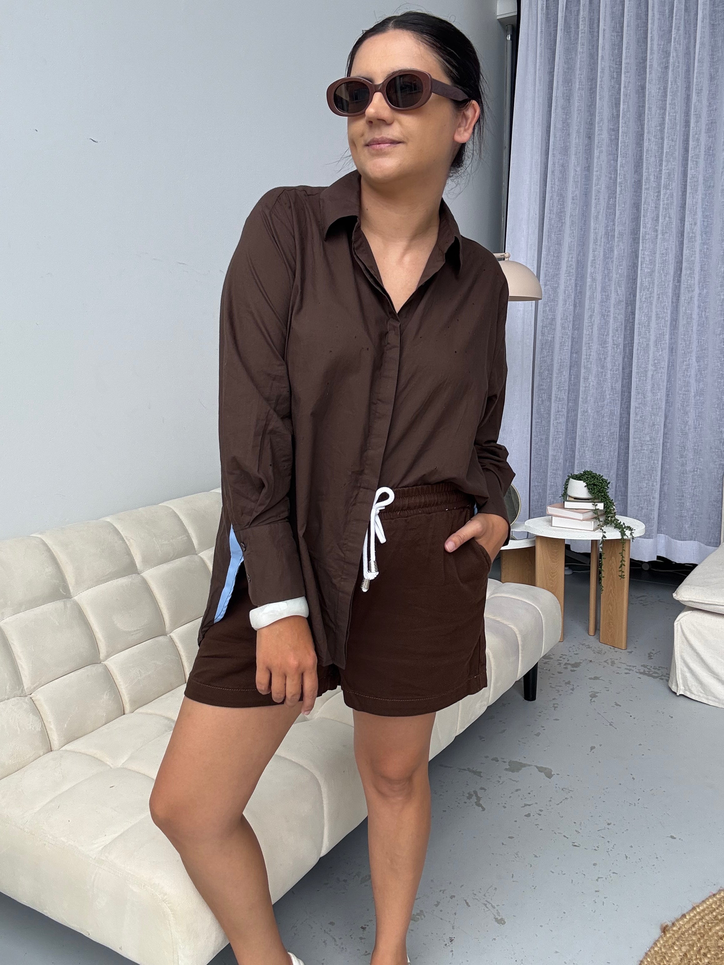 Elodie Shirt Brown/Blue