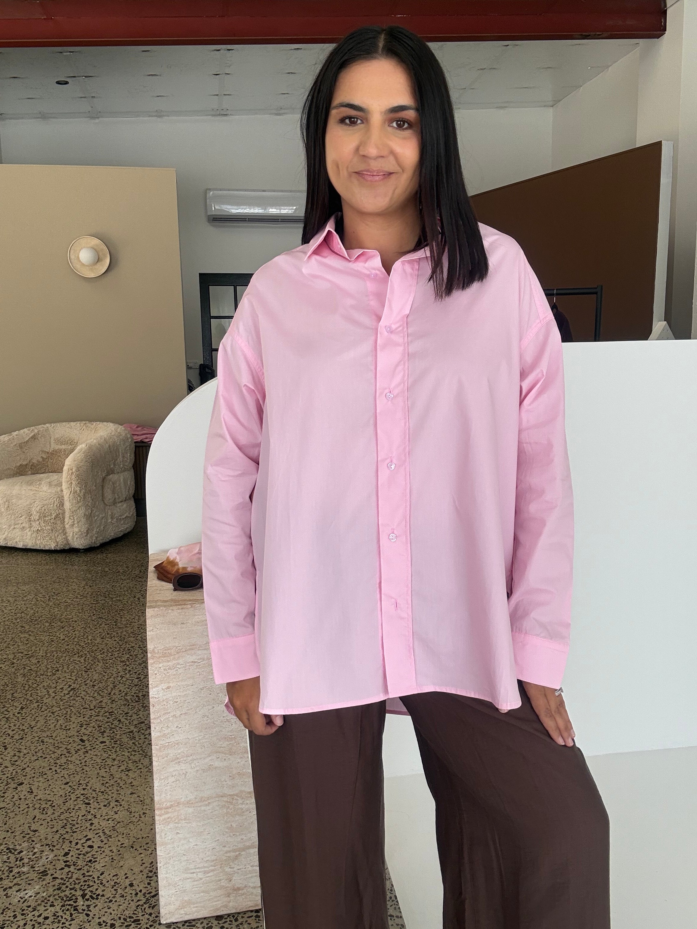 Briely Oversized Shirt Pink