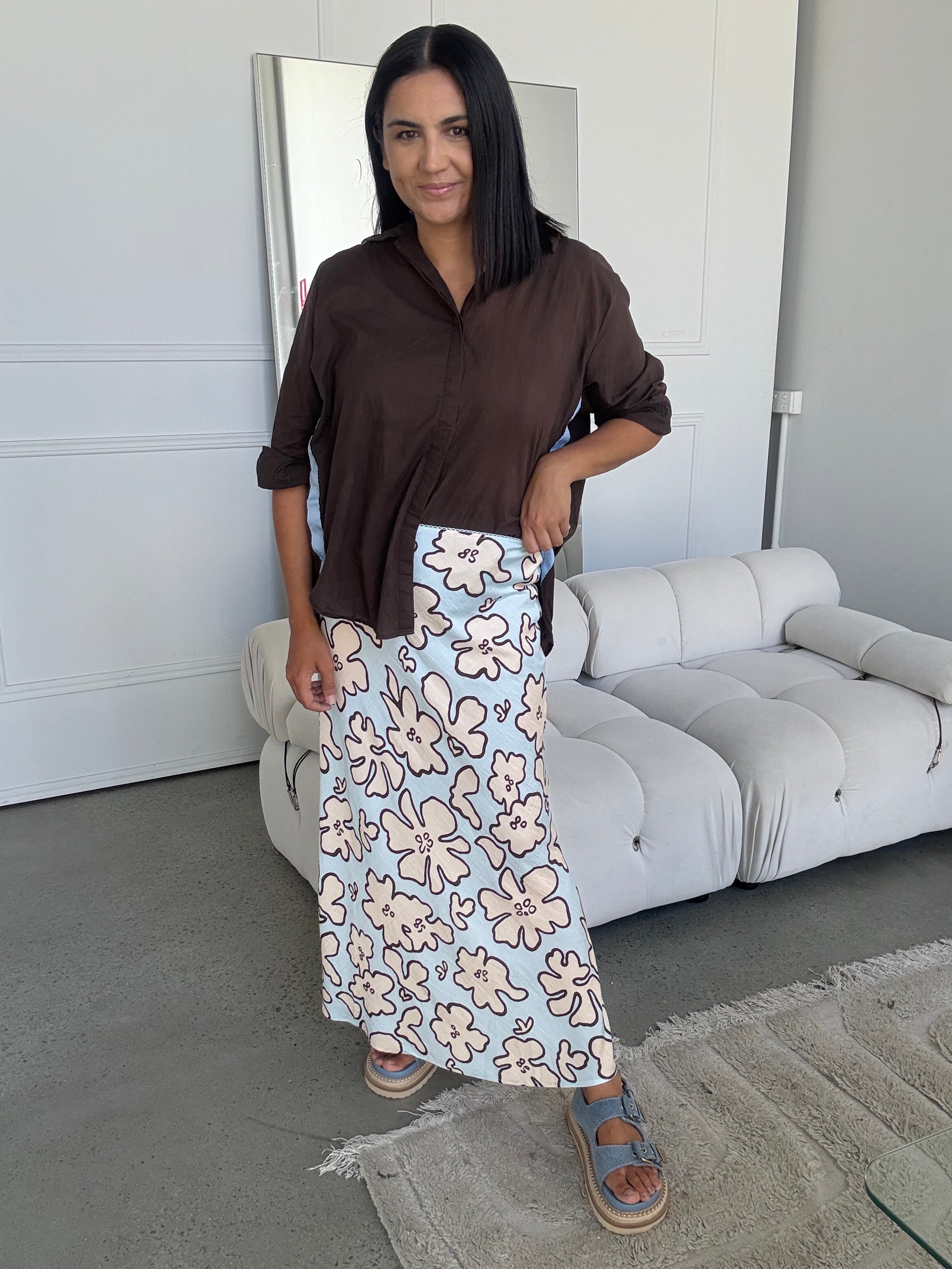 Blue Crush Bias Cut Skirt