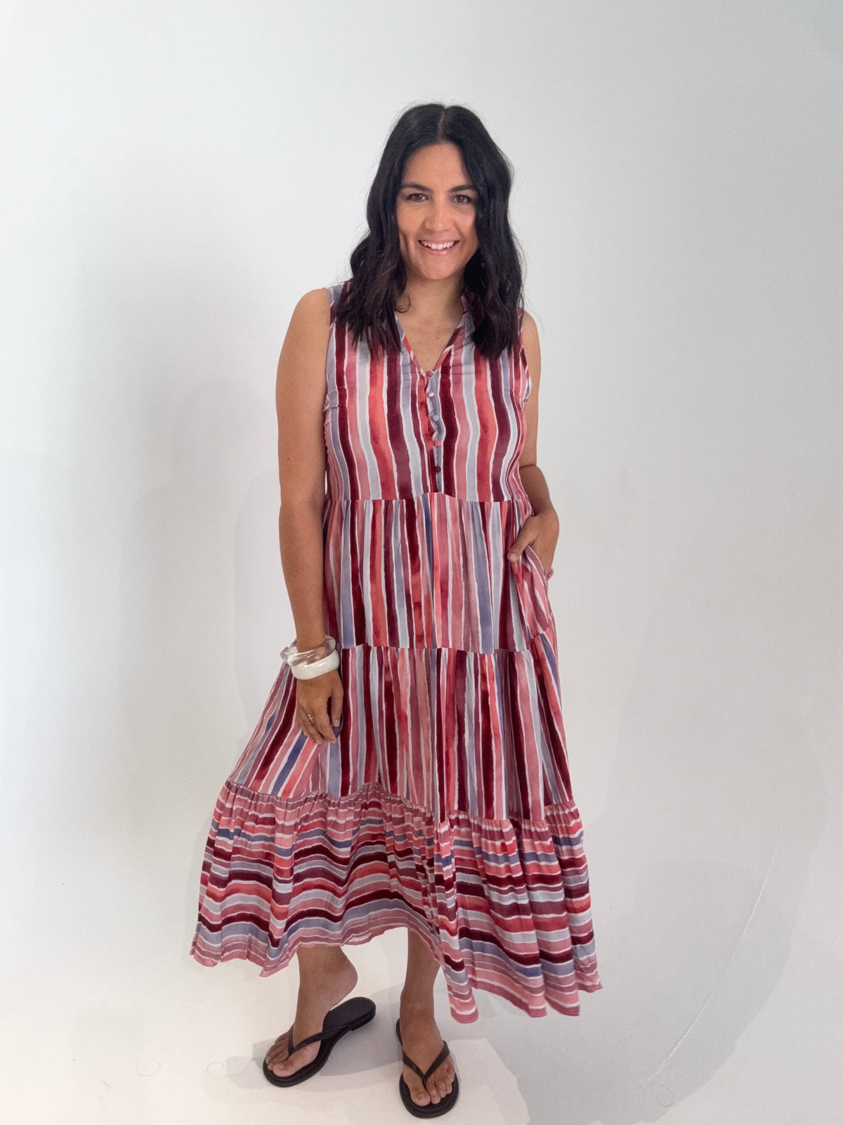 Claudia Pink Stripe Dress