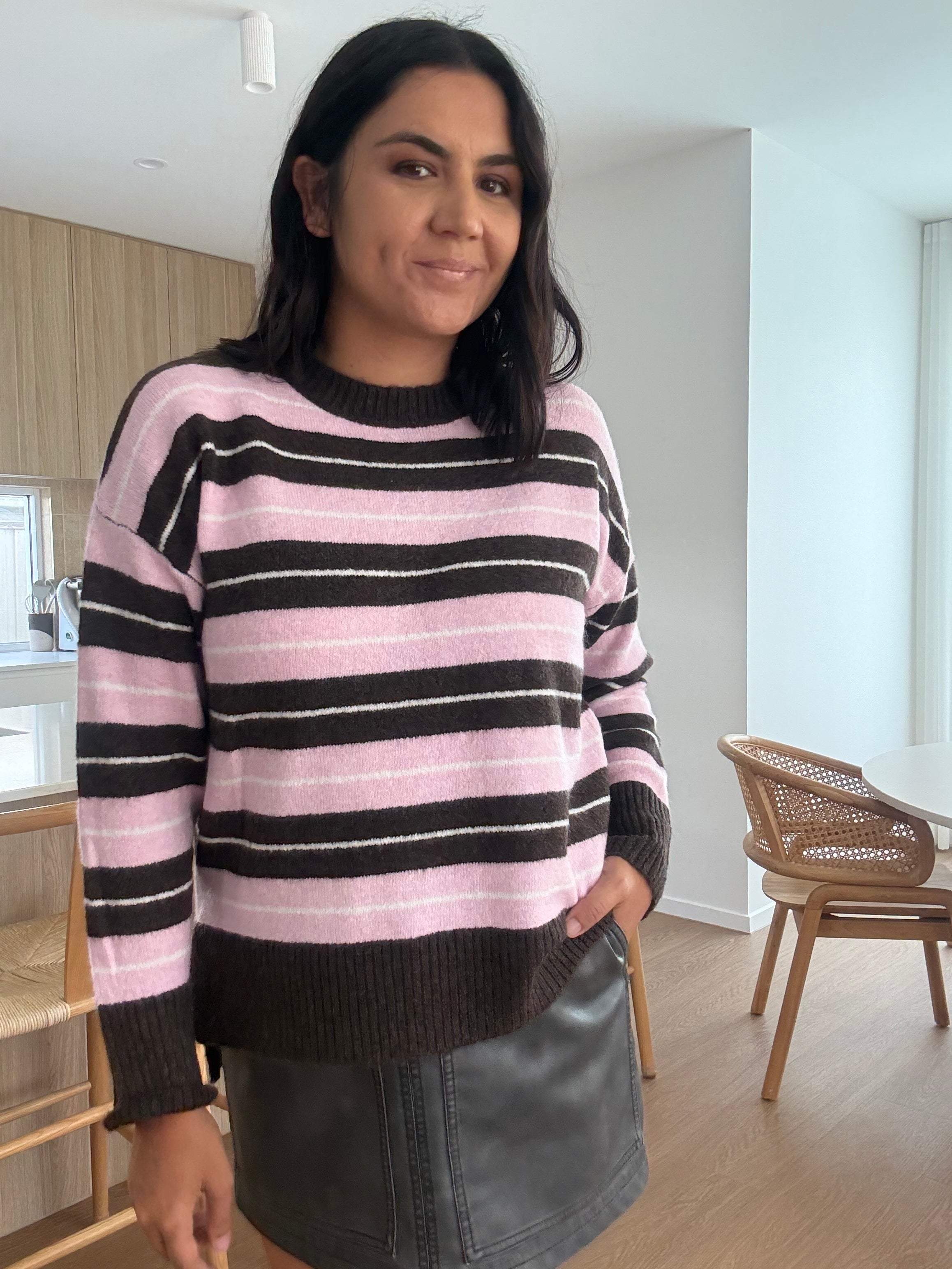 Morgan Knit Brown/Pink