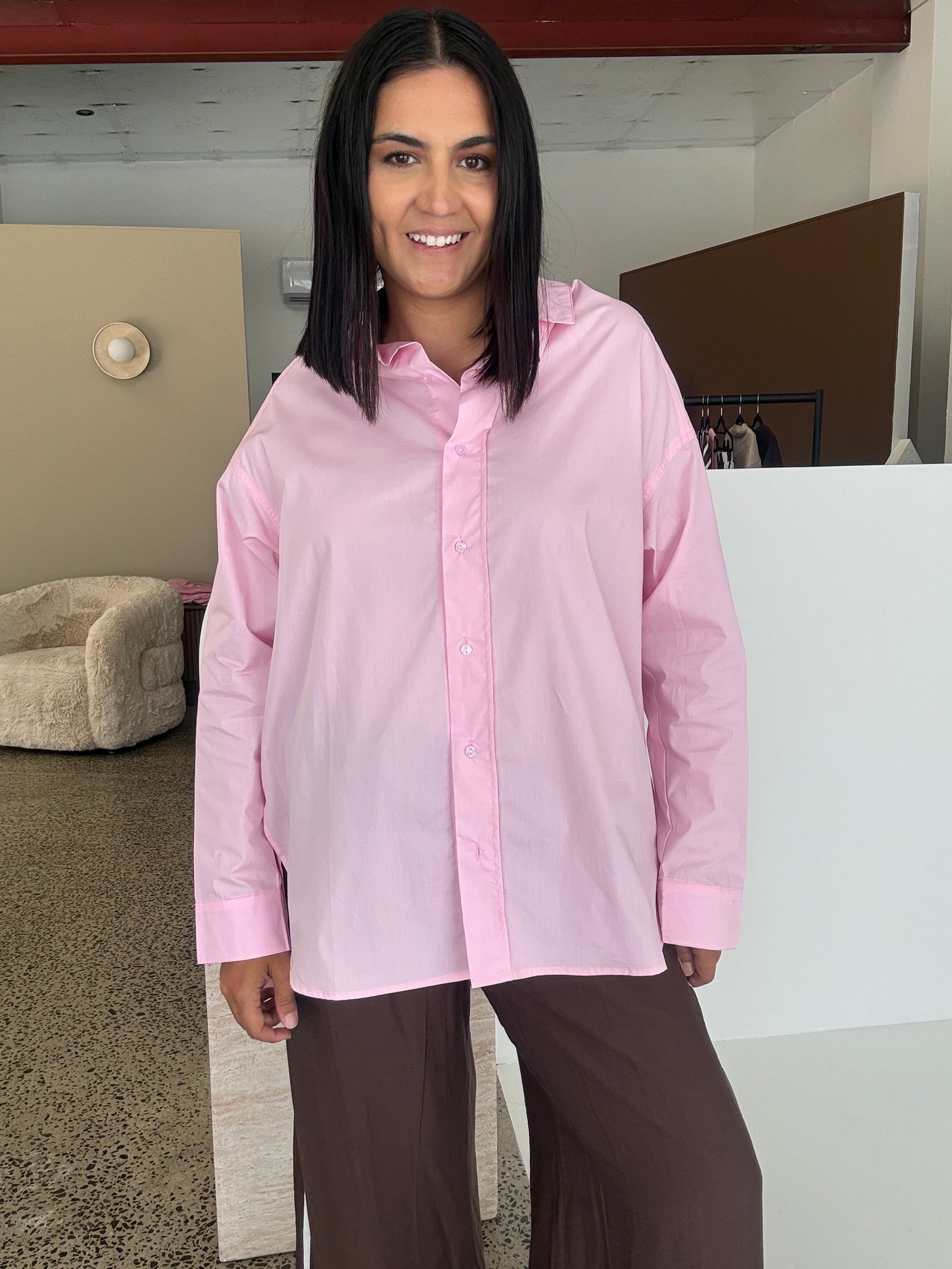 Briely Oversized Shirt Pink