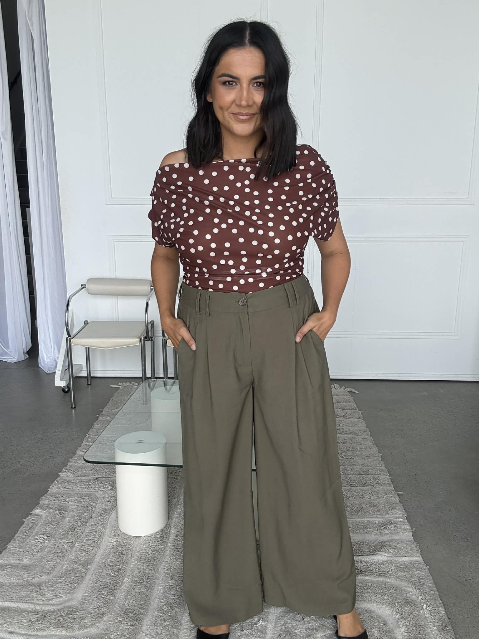 Mesh Polka Dot Top