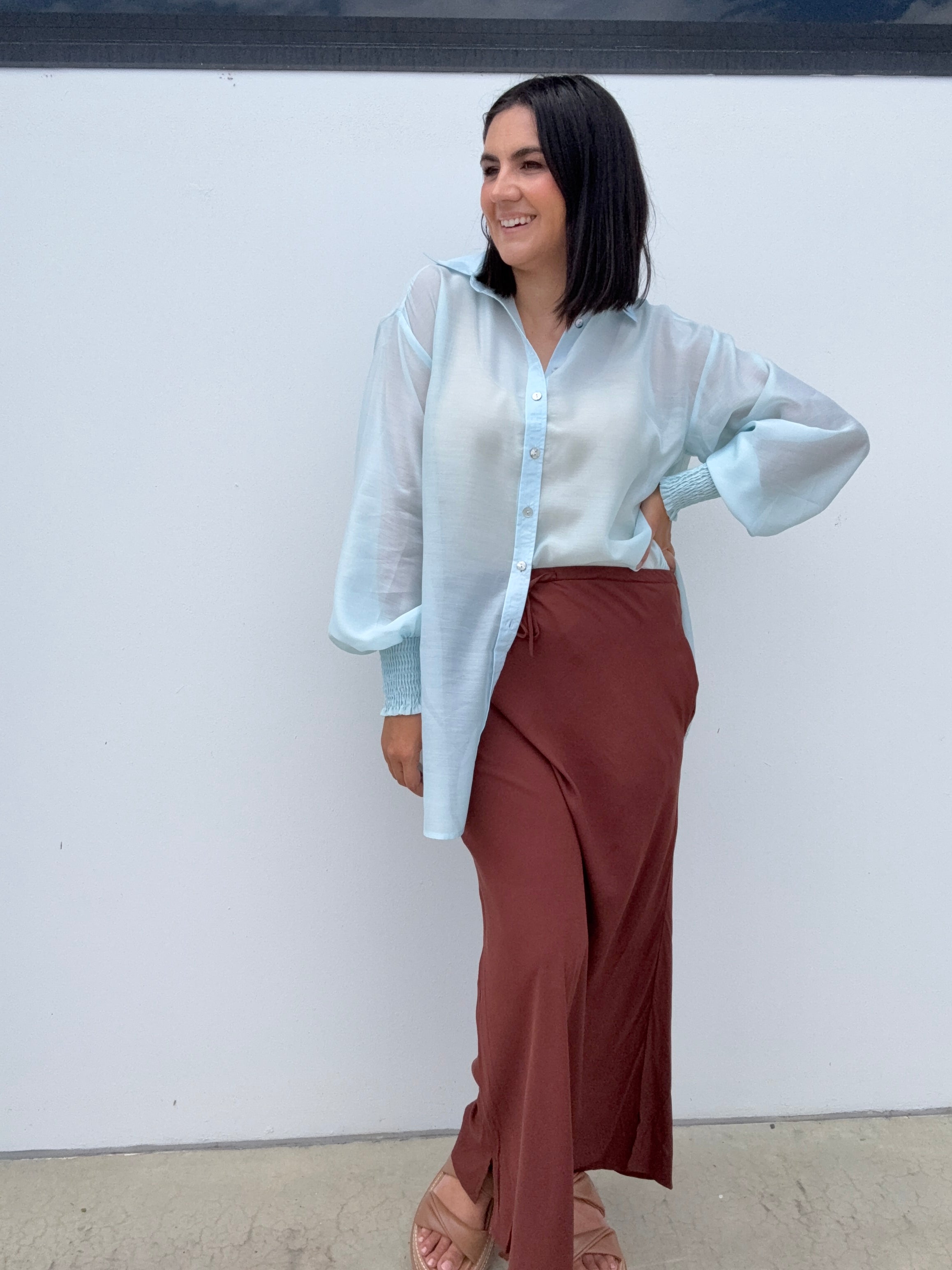 Bianca Bias Cut Skirt Mocha