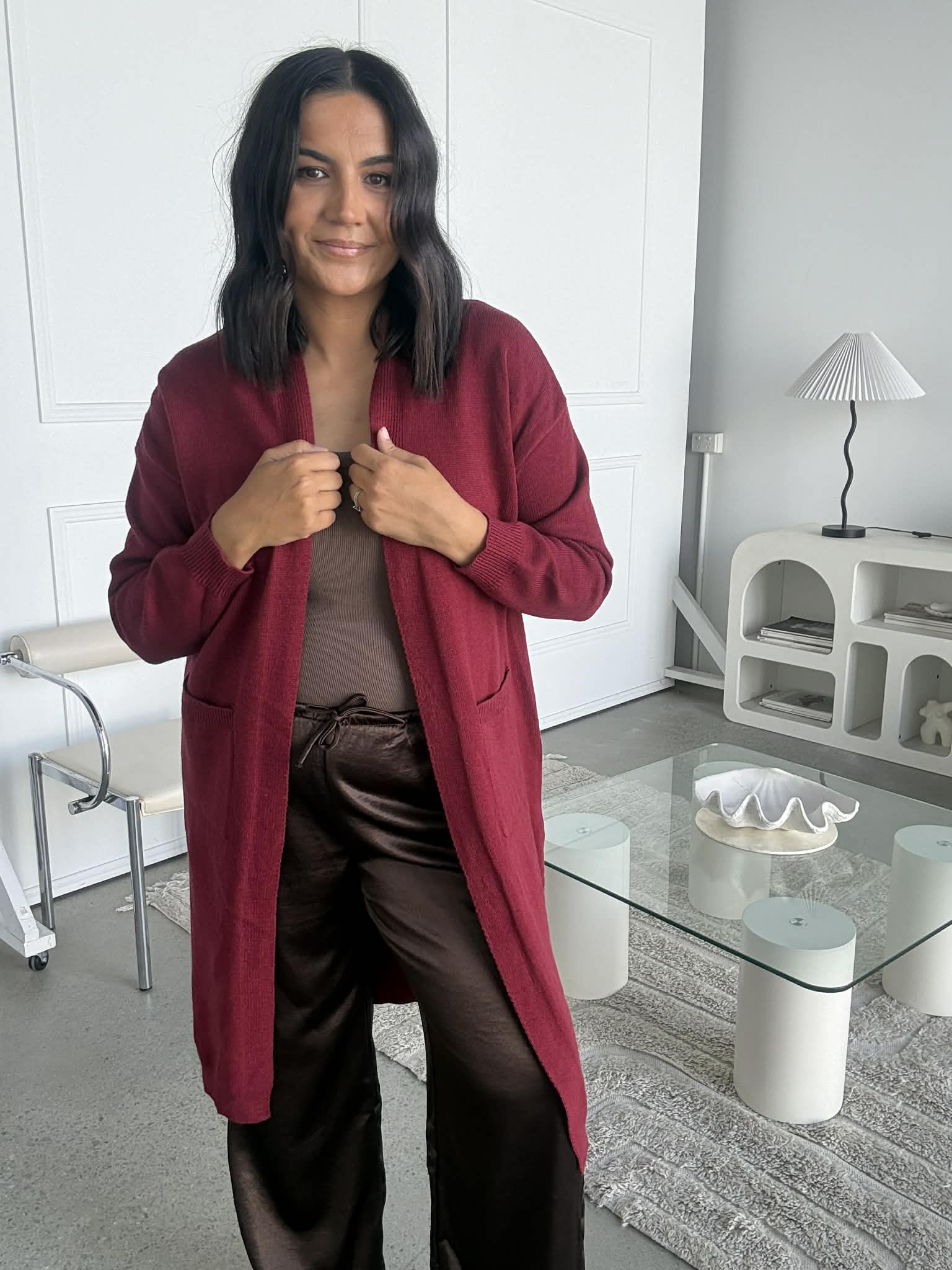 Serene Satin Pants Chocolate