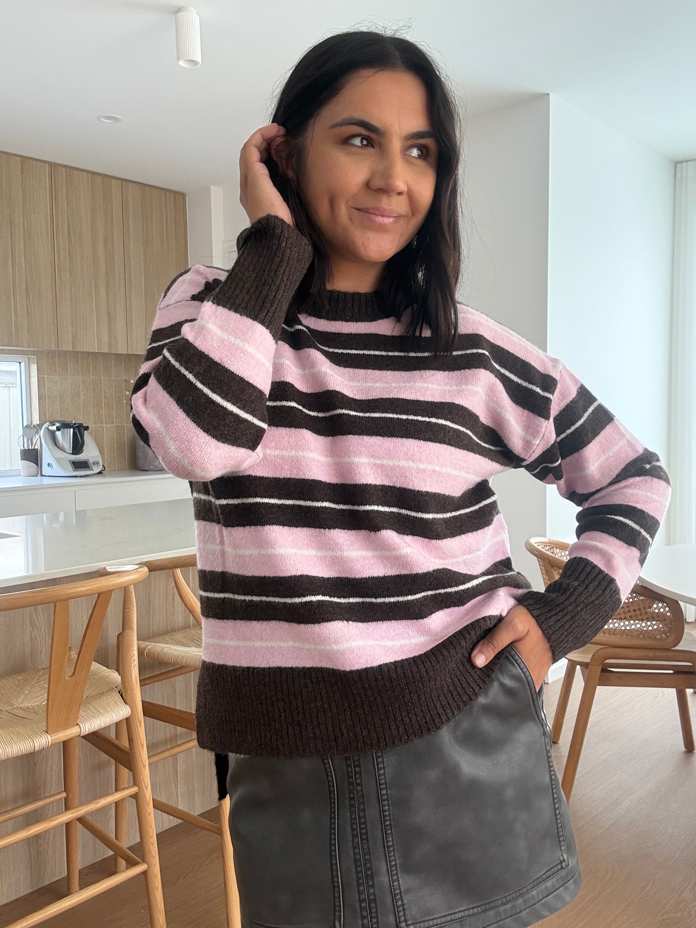 Morgan Knit Brown/Pink