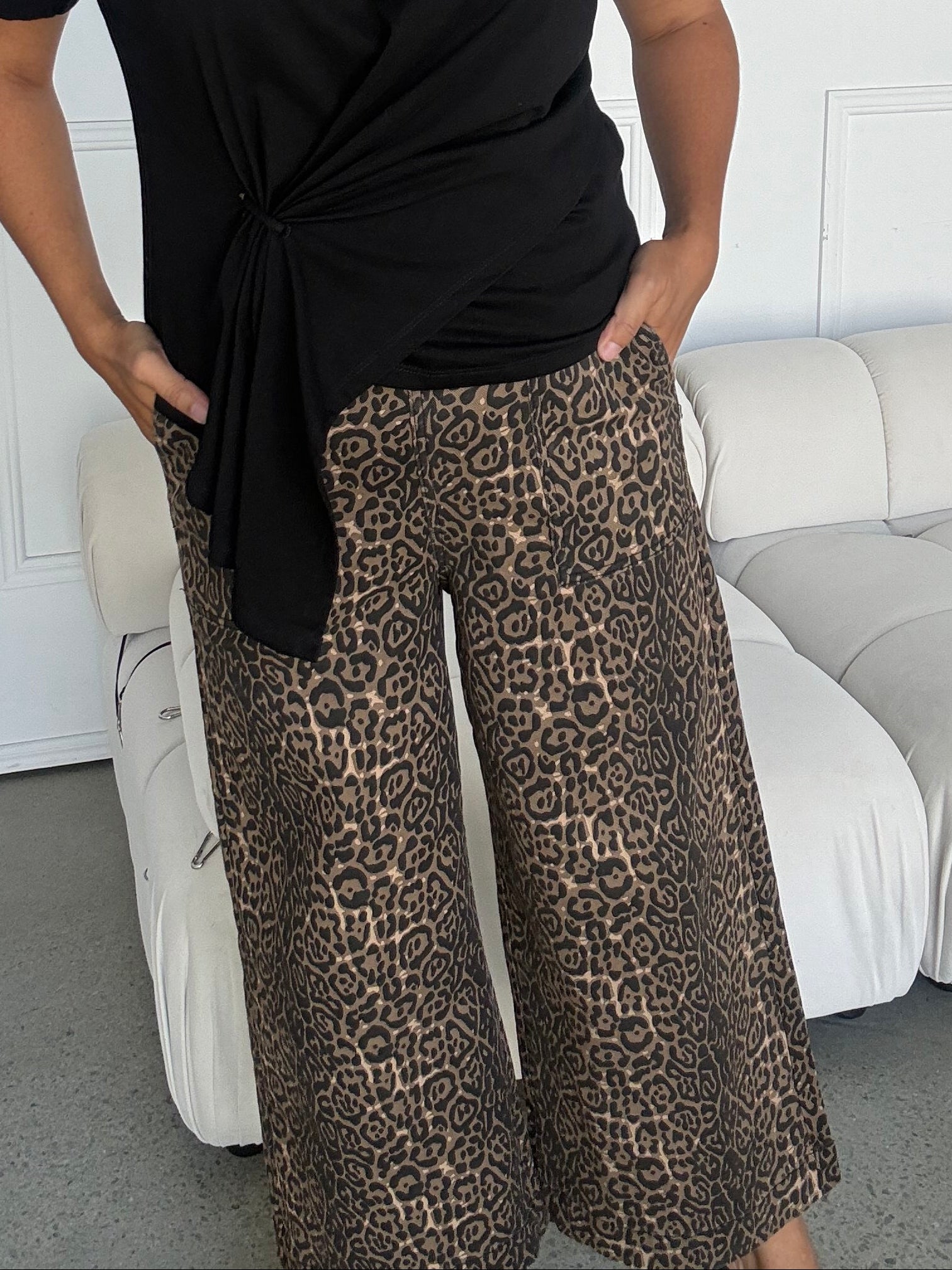 Jane 7/8 Length Jean Leopard